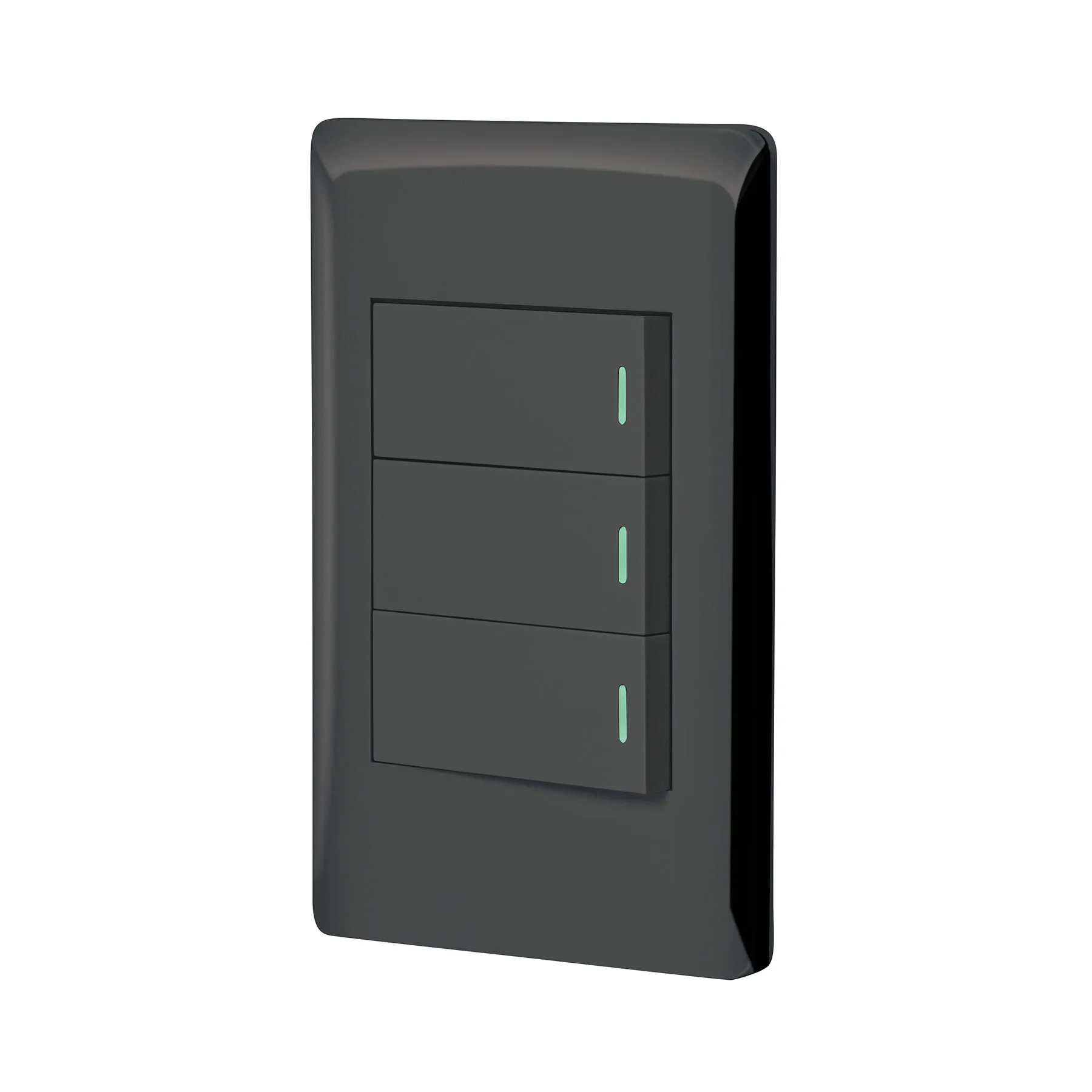 Placa armada negra 2 interruptores 1 de 3 vías 1 mód,Lisboa, Foto 1 Tienda en línea de herramientas Truper