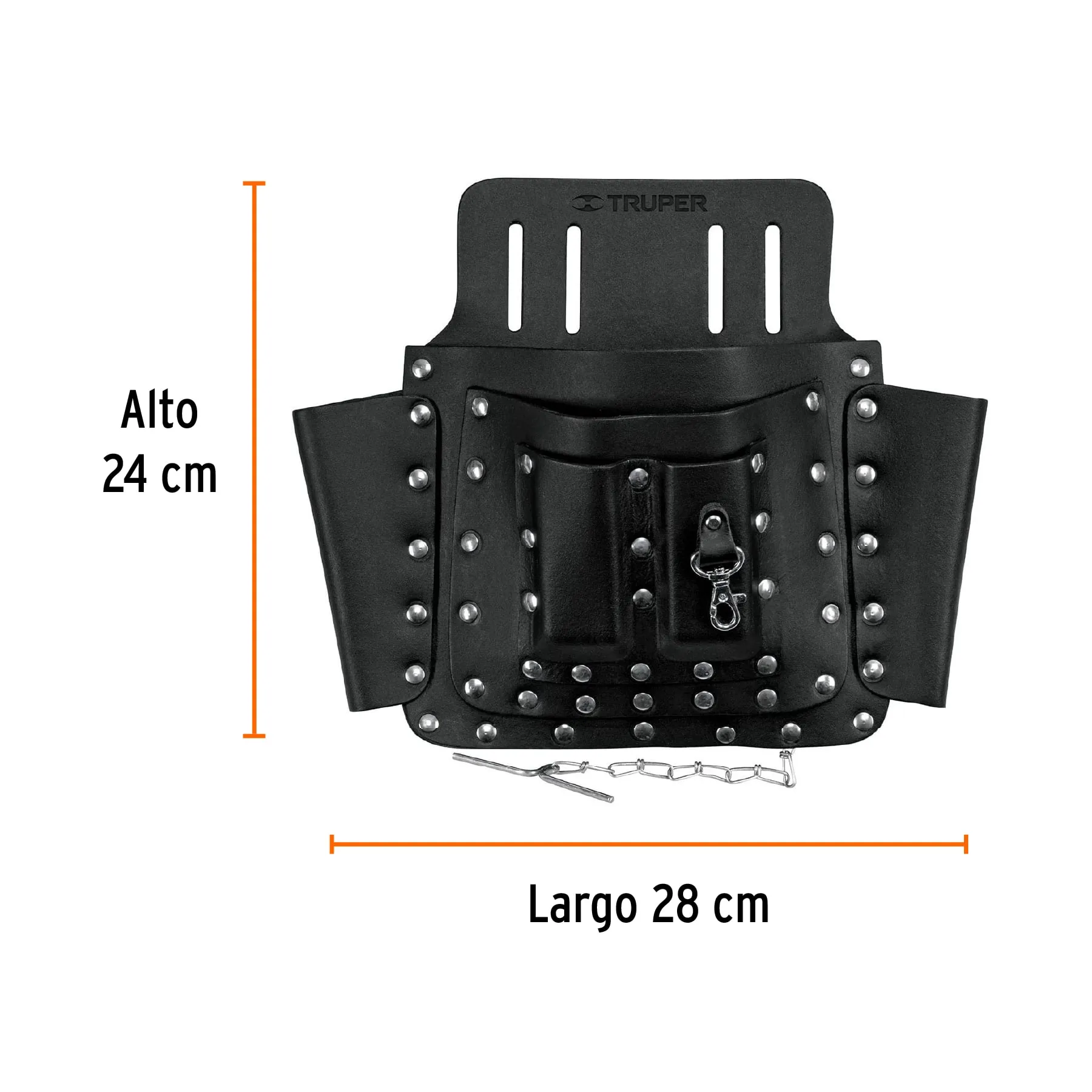 Porta herramientas de cuero con 8 compartimentos, Truper POHE-8CU, Foto 3 Tienda en línea de herramientas Truper