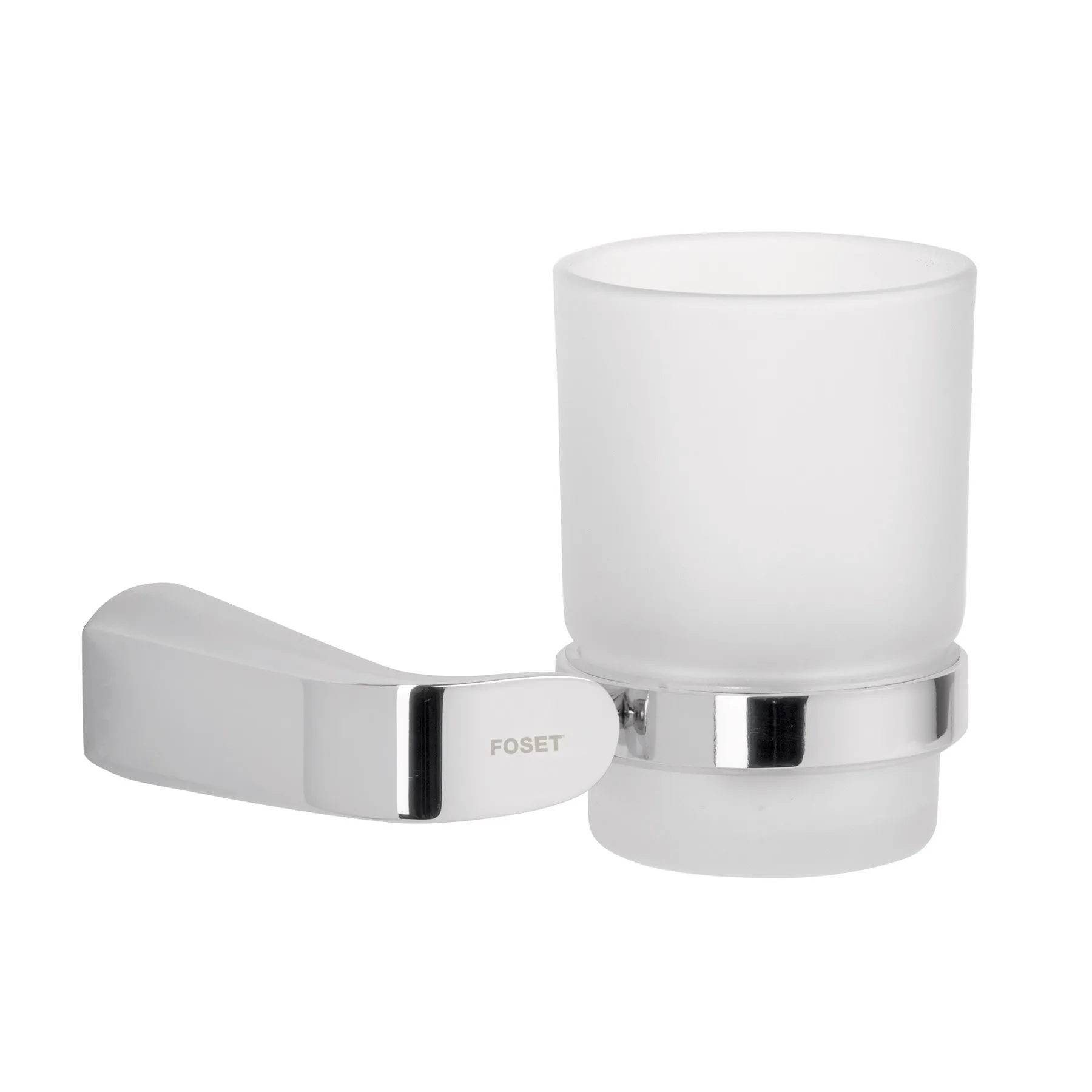 Portavaso cepillero cromo con vaso de vidrio, Foset Riviera Portavaso cepillero cromo con vaso de vidrio, Foset Riviera, Foto 1 Tienda en línea de herramientas Truper