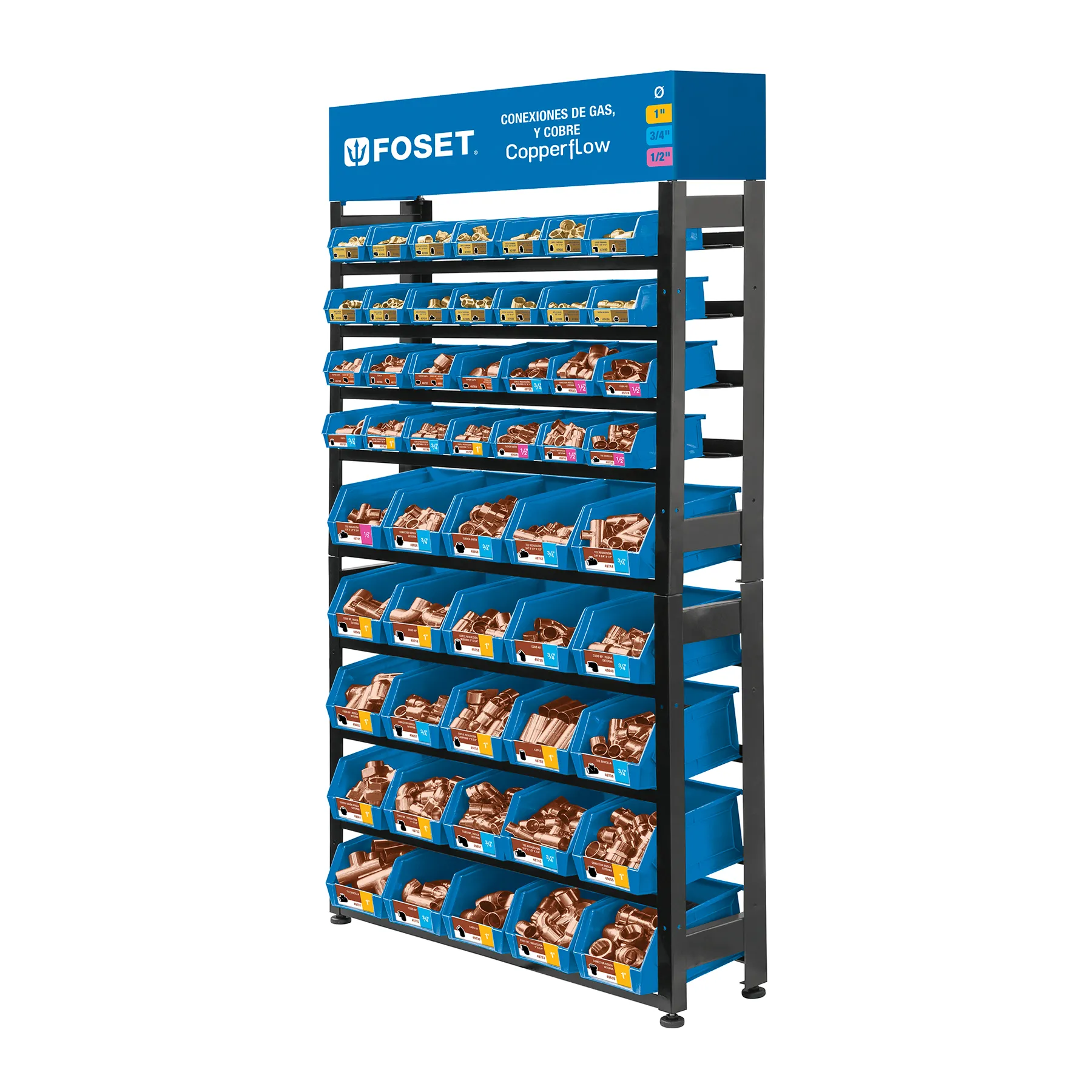 Rack con conexiones de cobre y gas, Foset, Foto 1 Tienda en línea de herramientas Truper