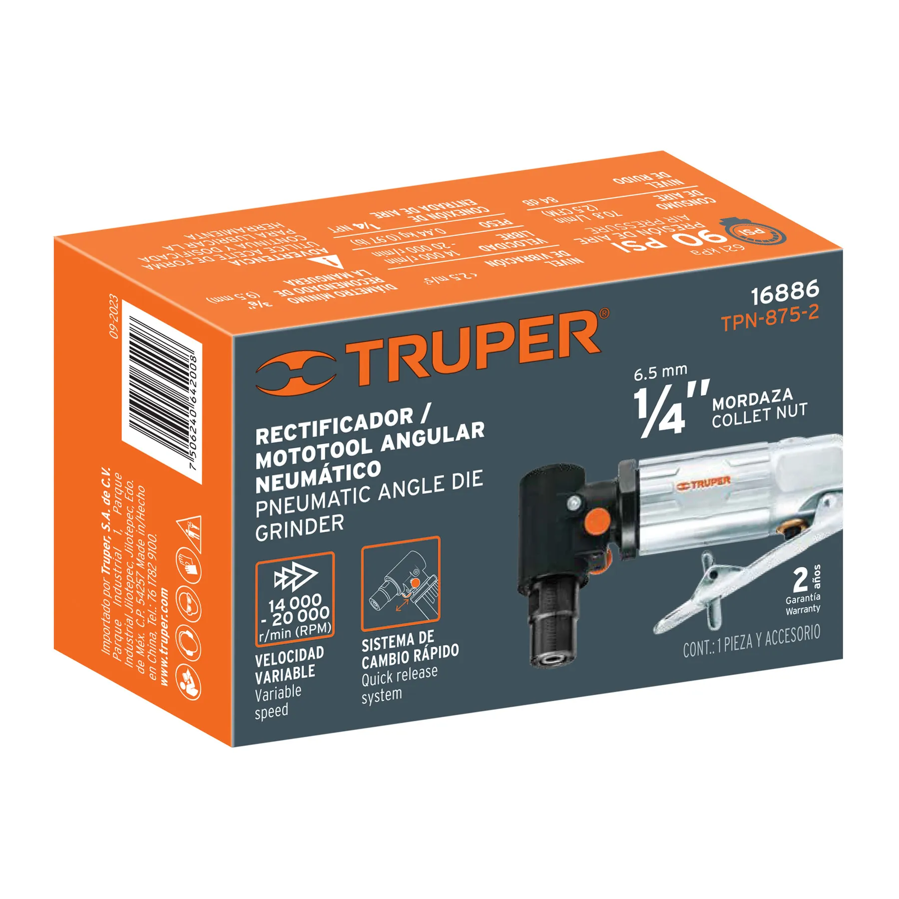 Rectificador neumático 1/4 TPN-875-2, Foto 4 Tienda en línea de herramientas Truper