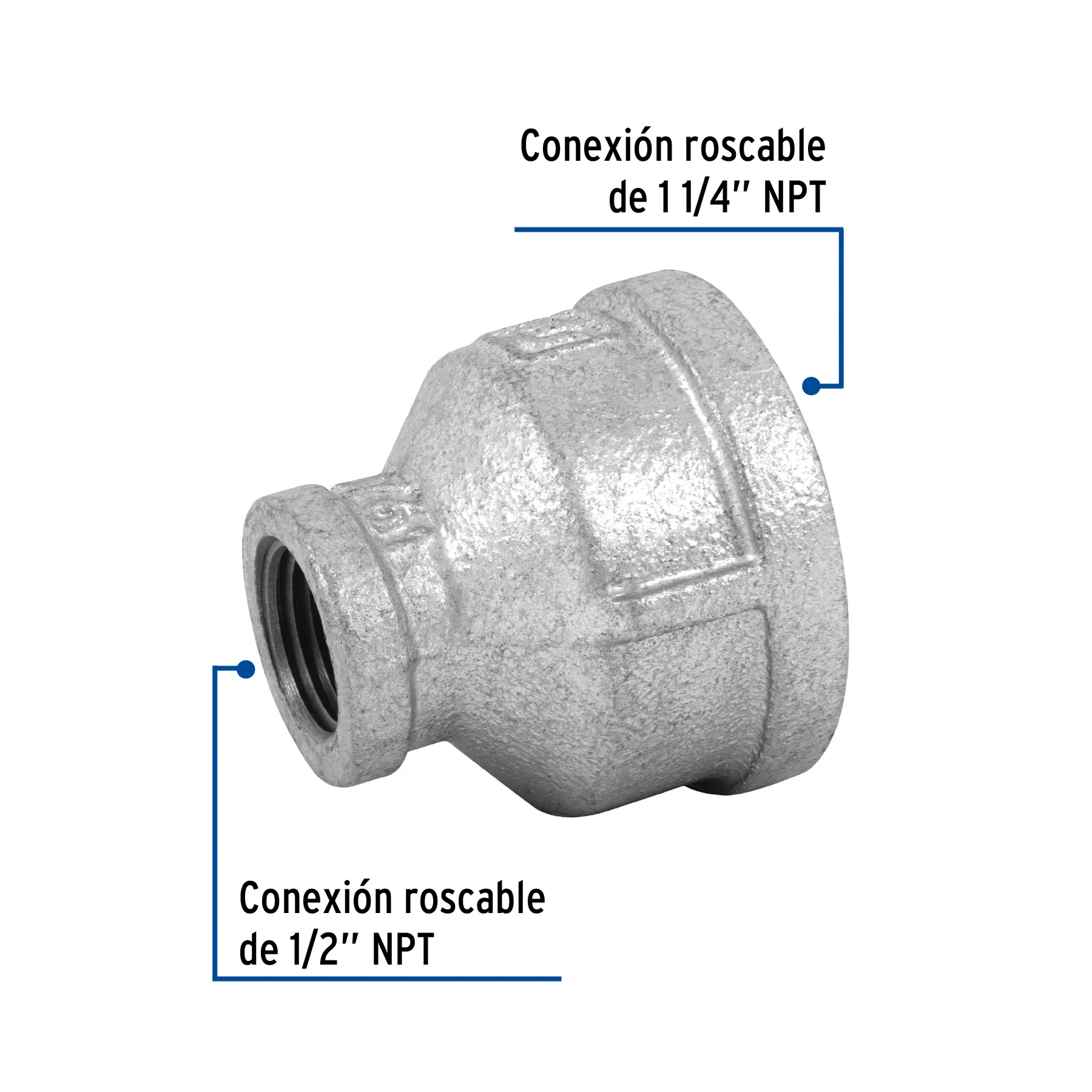 Reducción campana acero galvanizado 1-1/4 CG-294, Foto 2 Tienda en línea de herramientas Truper
