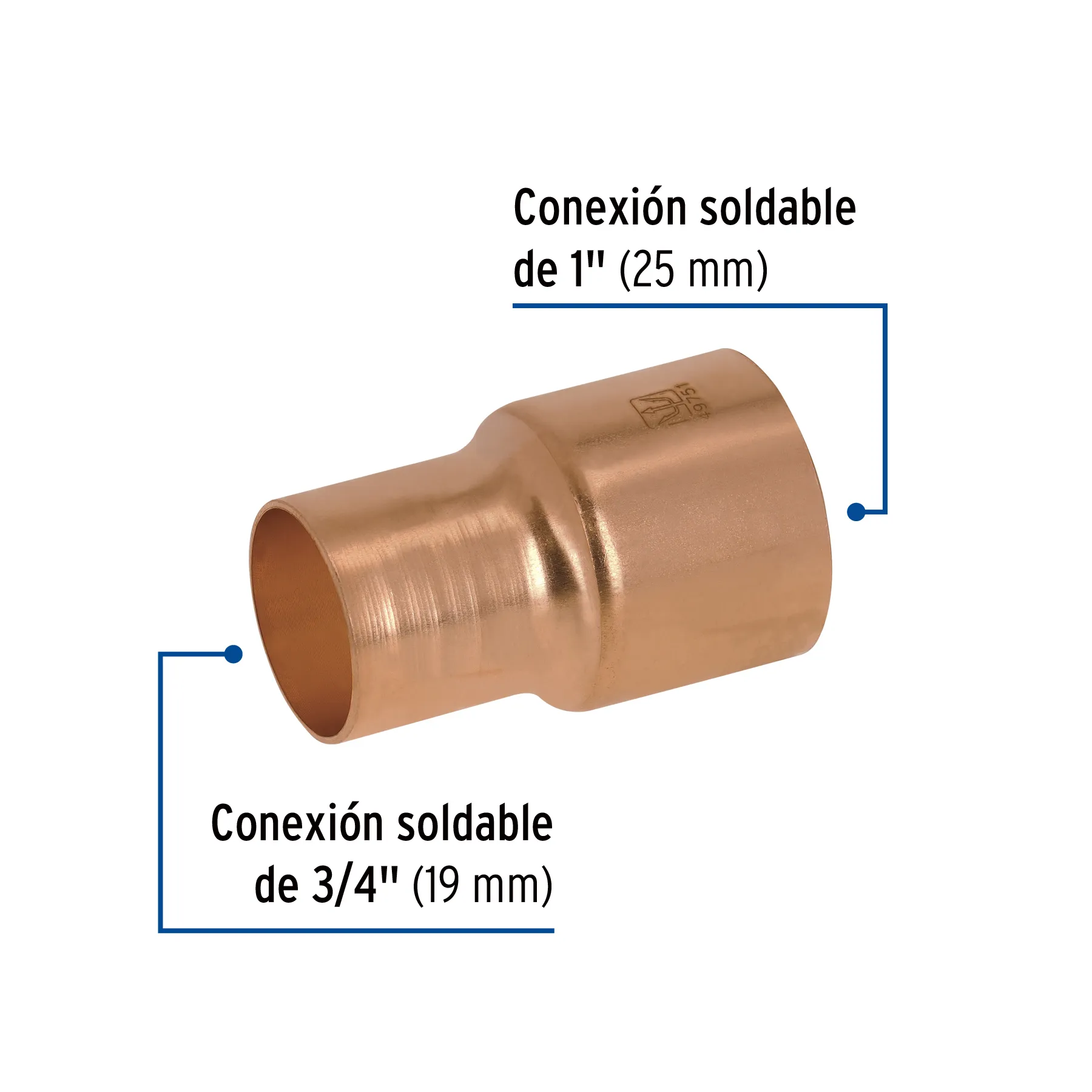 Reducción campana de cobre 1 x 3/4 CC-293, Foto 2 Tienda en línea de herramientas Truper