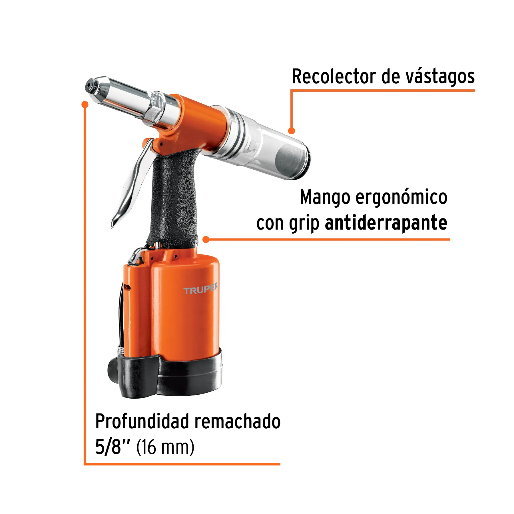 Remachadora neumática 3/16 TPN-883-2, Foto 2 Tienda en línea de herramientas Truper