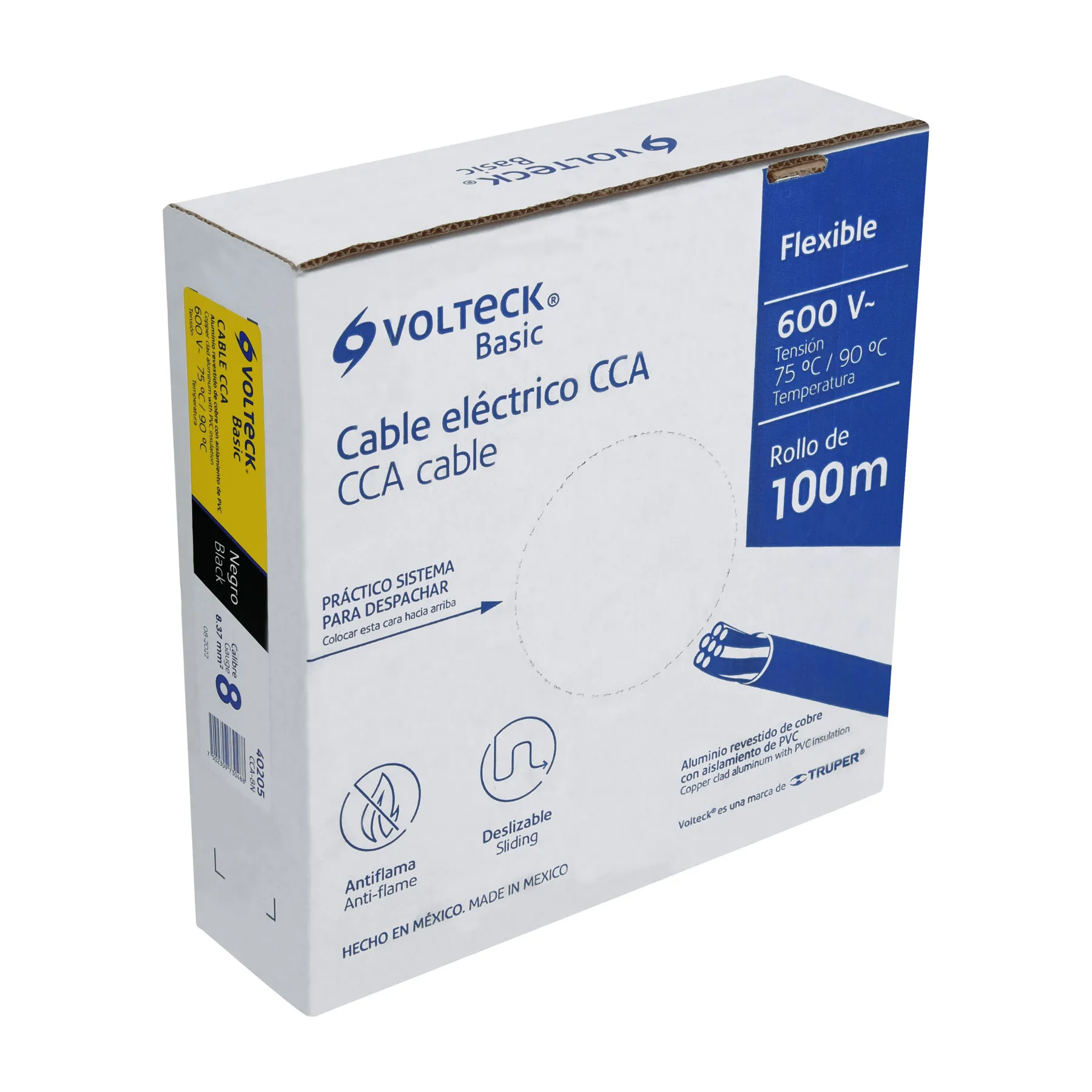 Rollo de 100 metros de cable THW CCA 8 AWG negro, Basic Rollo de 100 metros de cable THW CCA 8 AWG negro, Basic, Foto 1 Tienda en línea de herramientas Truper