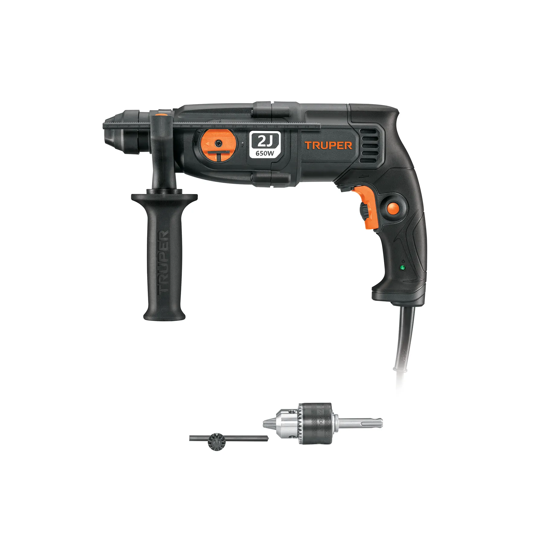 Rotomartillo SDS Plus 2 Joules, 650W, TRUPER INDUSTRIAL Rotomartillo SDS Plus 2 Joules, 650W, TRUPER INDUSTRIAL, Foto 1 Tienda en línea de herramientas Truper