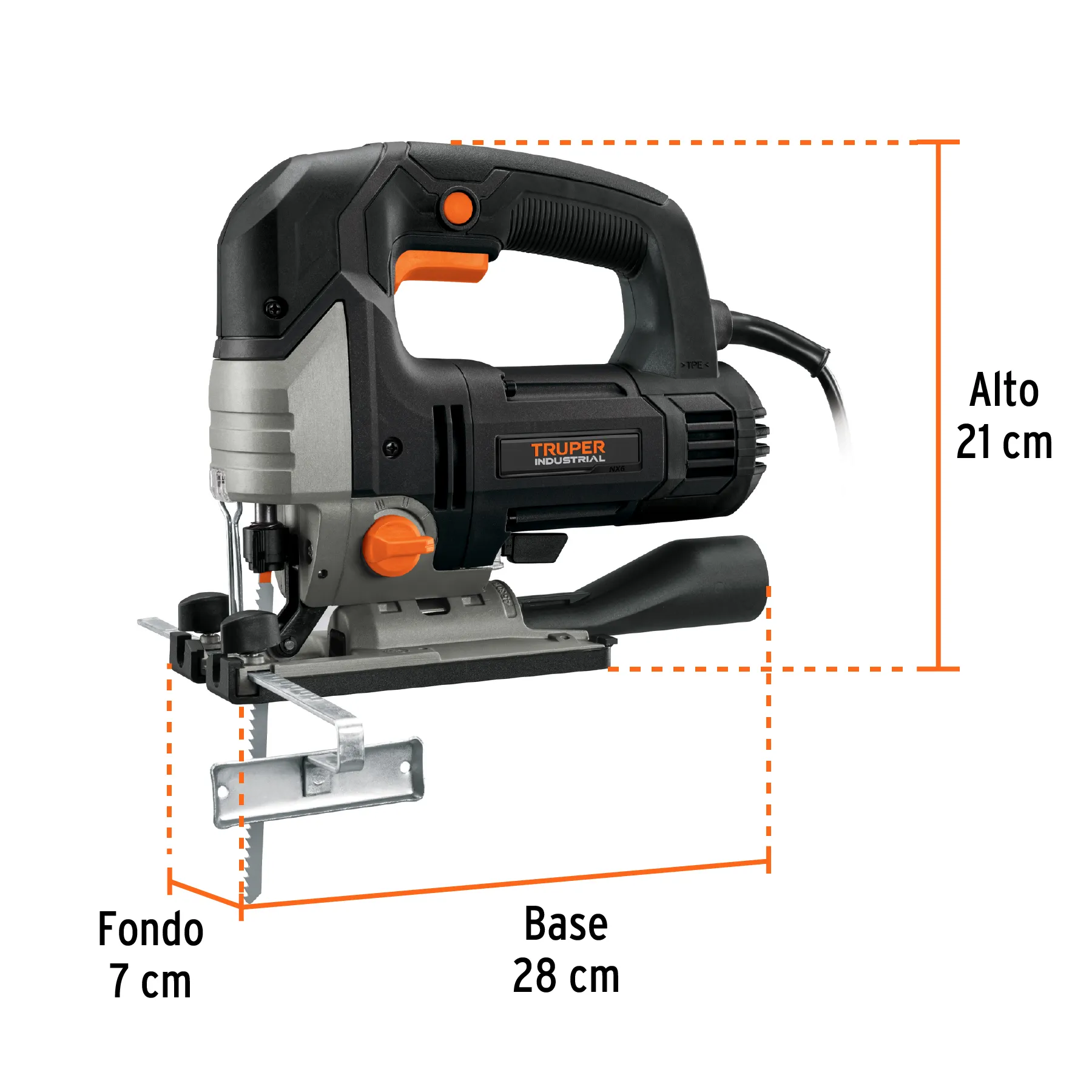 Sierra caladora 750W 5.9 A vel. variable, TRUPER INDUSTRIAL CALA-NX6, Foto 3 Tienda en línea de herramientas Truper