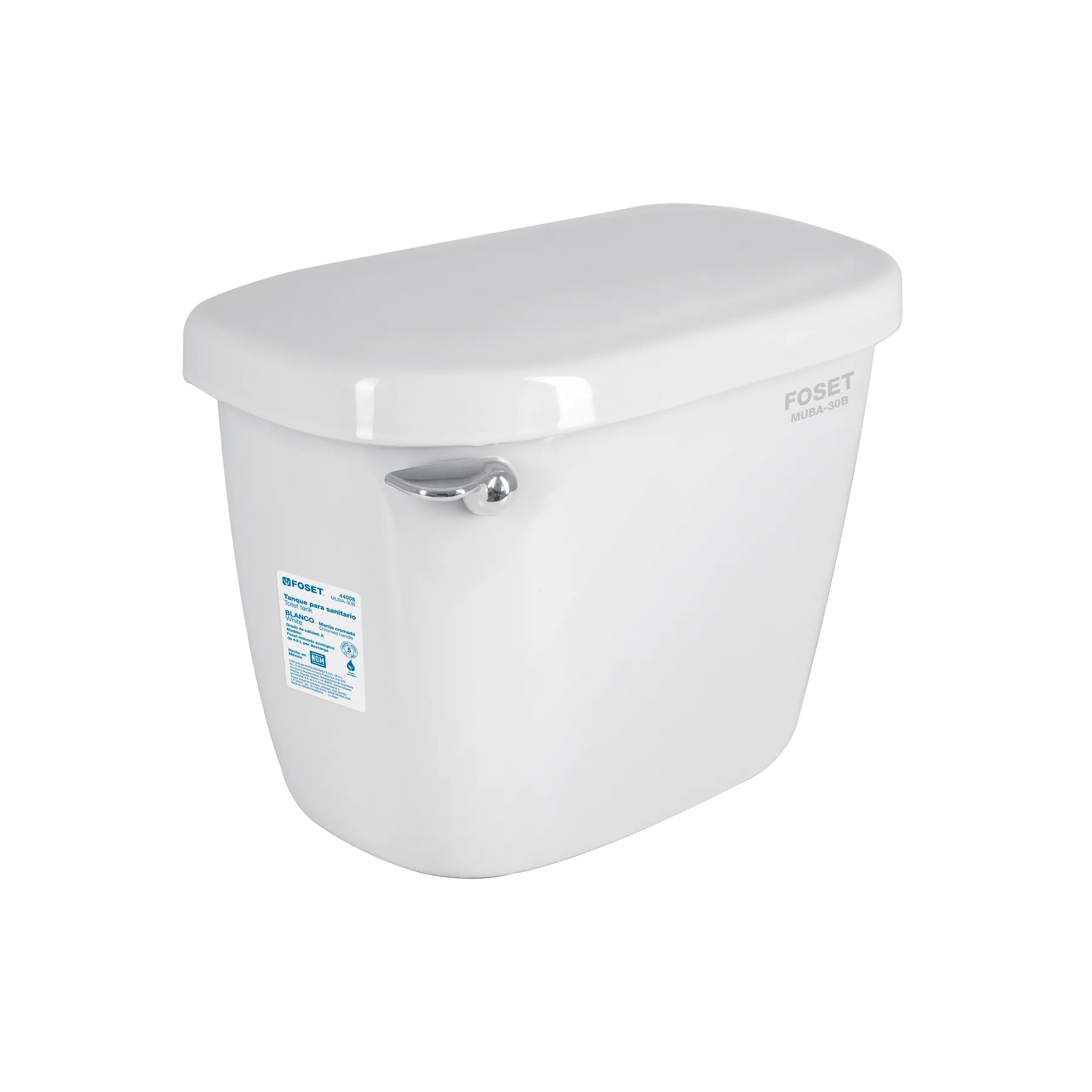 Tanque bajo de porcelana con accesorios, blanco, FOSET Tanque bajo de porcelana con accesorios, blanco, FOSET, Foto 1 Tienda en línea de herramientas Truper