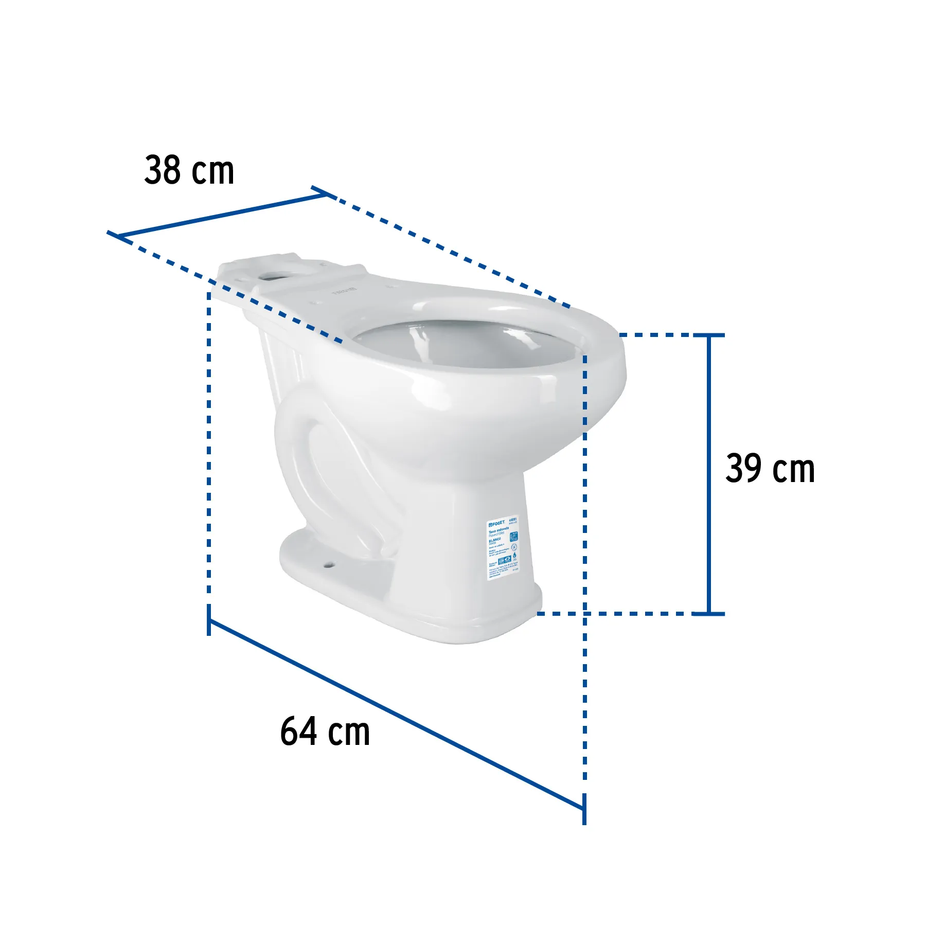 Taza redonda de porcelana, blanco, FOSET MUBA-40B, Foto 2 Tienda en línea de herramientas Truper