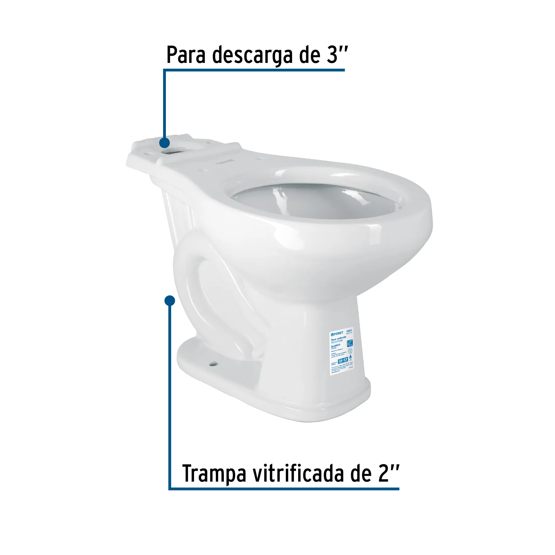 Taza redonda de porcelana, blanco, FOSET MUBA-40B, Foto 3 Tienda en línea de herramientas Truper