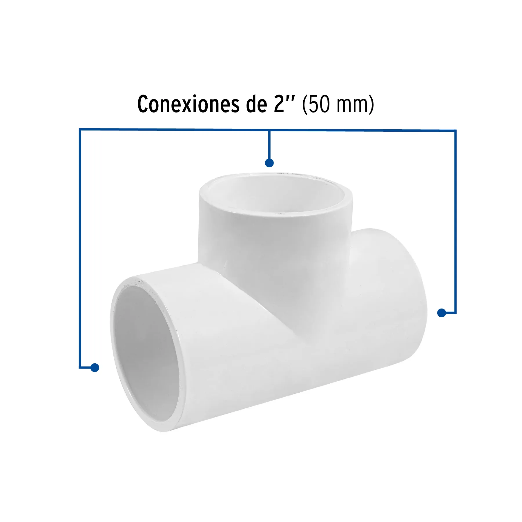 Tee sencilla de PVC 2 PVC-766, Foto 2 Tienda en línea de herramientas Truper