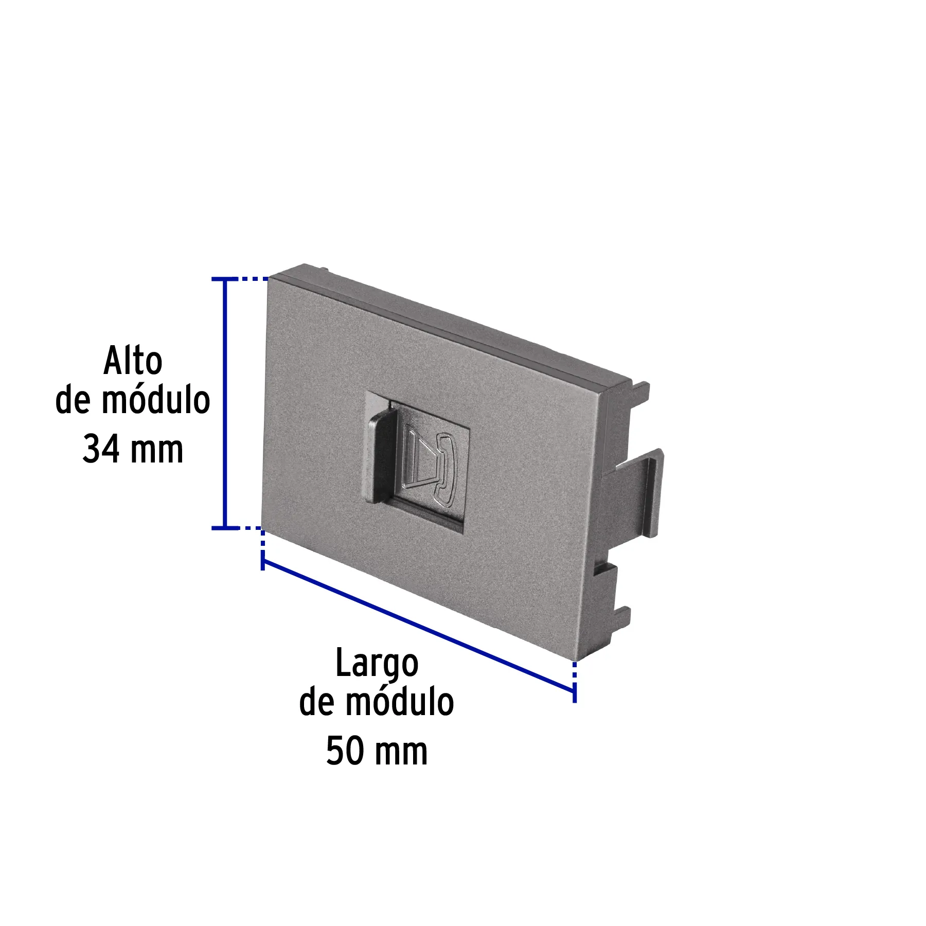 Toma de teléfono acero inox de 1.5 módulos, línea Lisboa TE15-LA, Foto 3 Tienda en línea de herramientas Truper