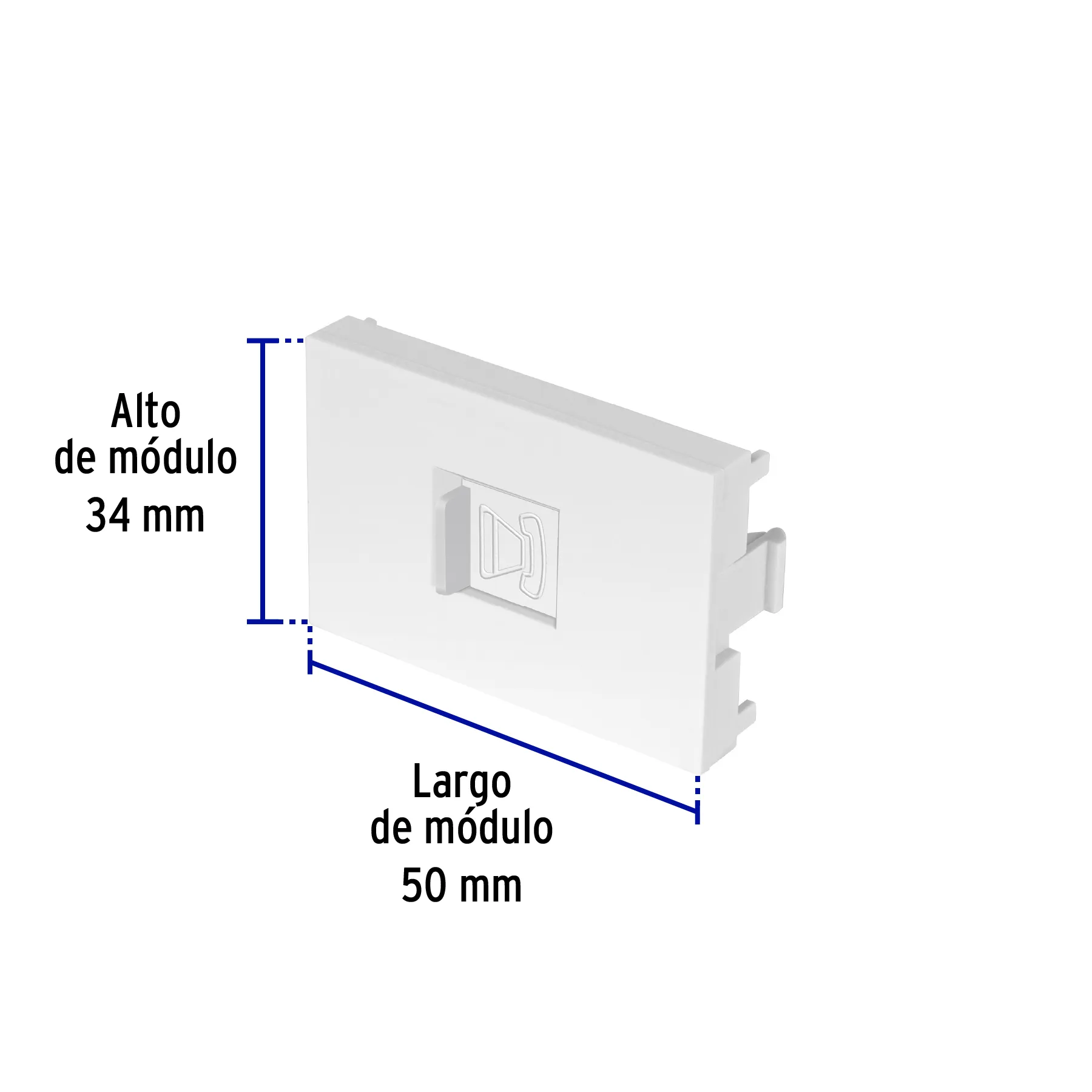 Toma de teléfono blanco de 1.5 módulos, línea Lisboa TE15-LB, Foto 3 Tienda en línea de herramientas Truper