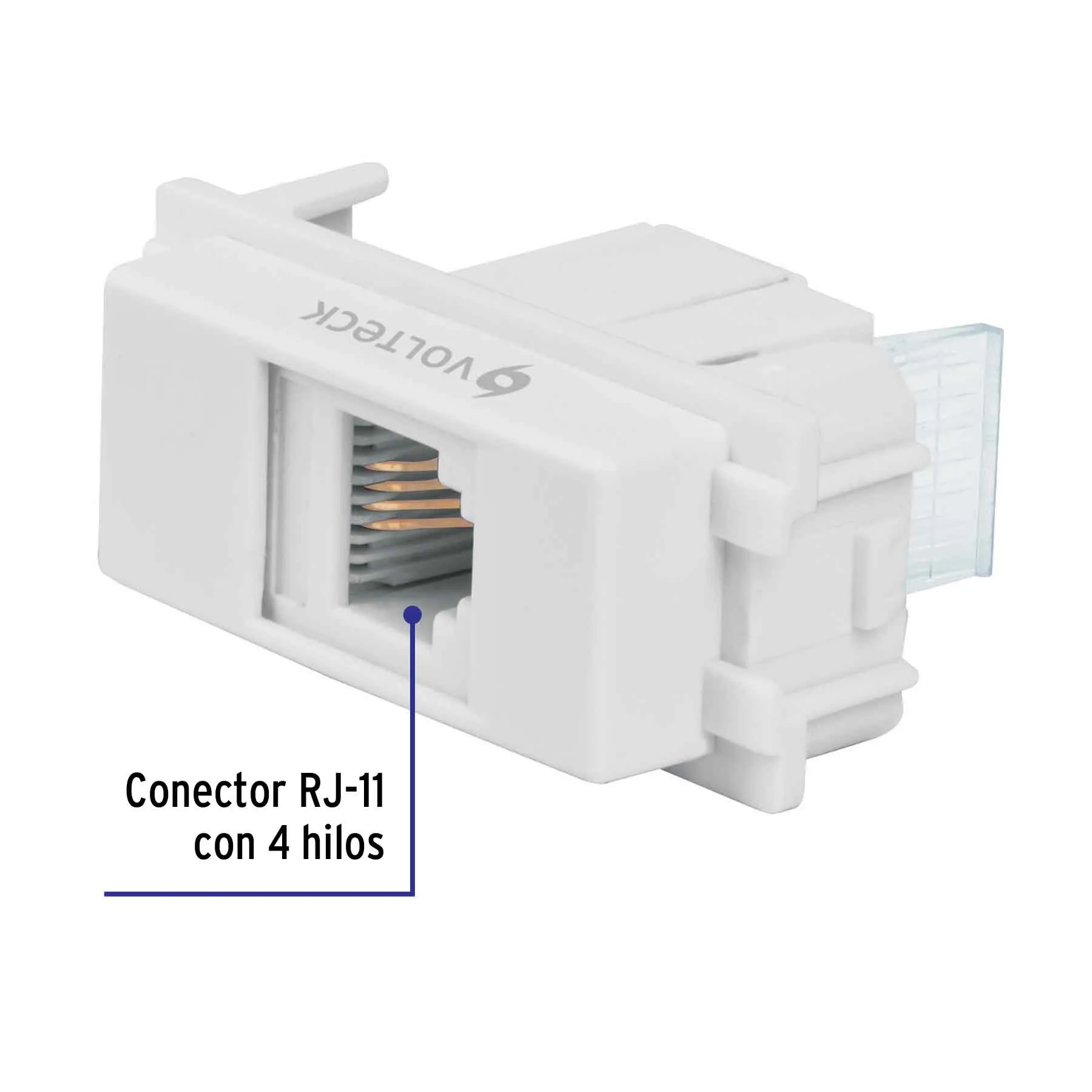 Toma de teléfono, línea Italiana, color blanco, Volteck TE-IB, Foto 2 Tienda en línea de herramientas Truper