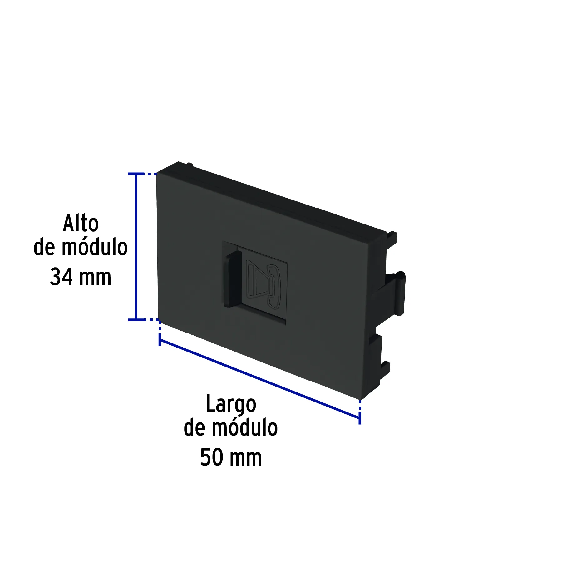 Toma de teléfono negro de 1.5 módulos, línea Lisboa, Volteck TE15-LN, Foto 3 Tienda en línea de herramientas Truper