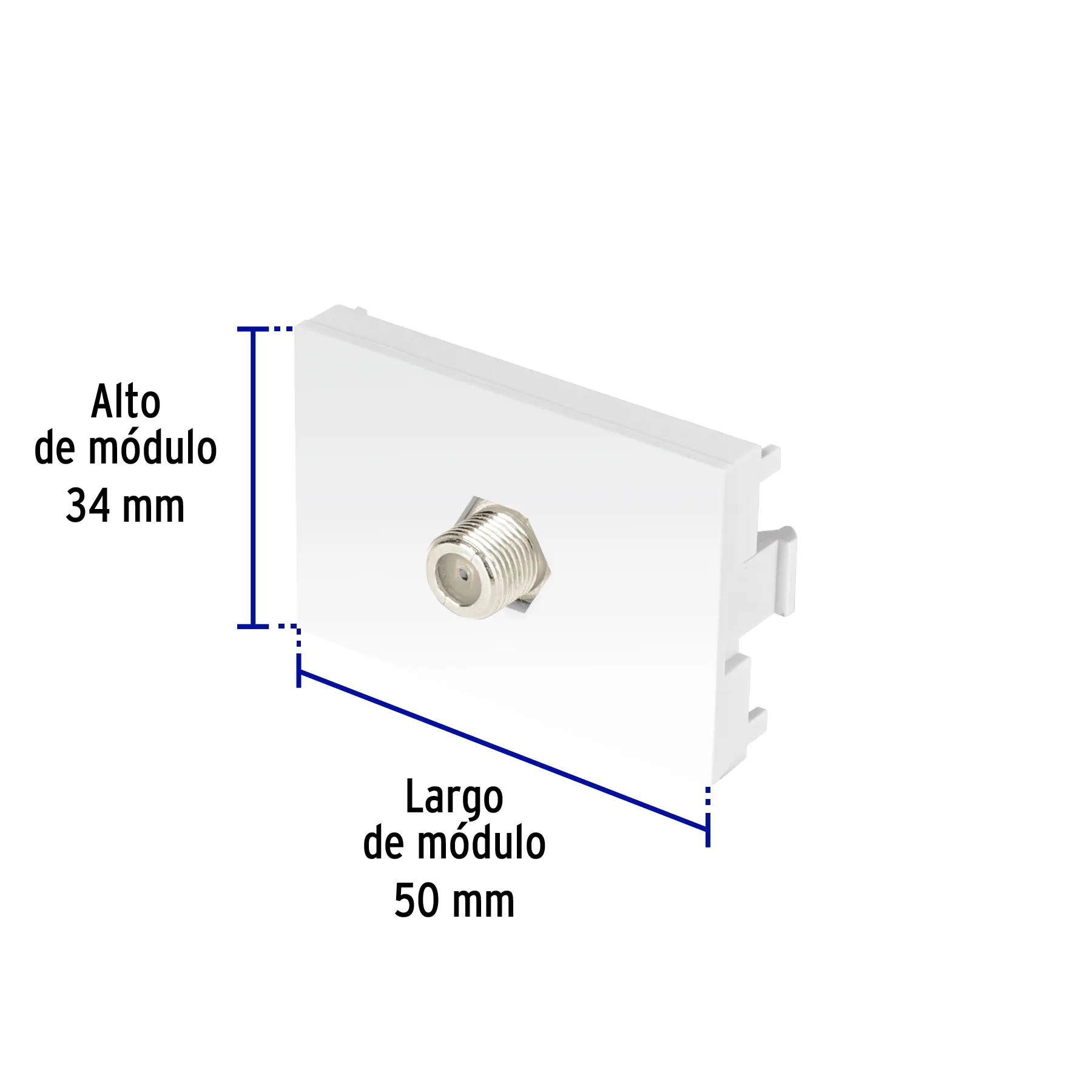 Toma de televisión blanco de 1.5 módulos, línea Lisboa TV15-LB, Foto 3 Tienda en línea de herramientas Truper