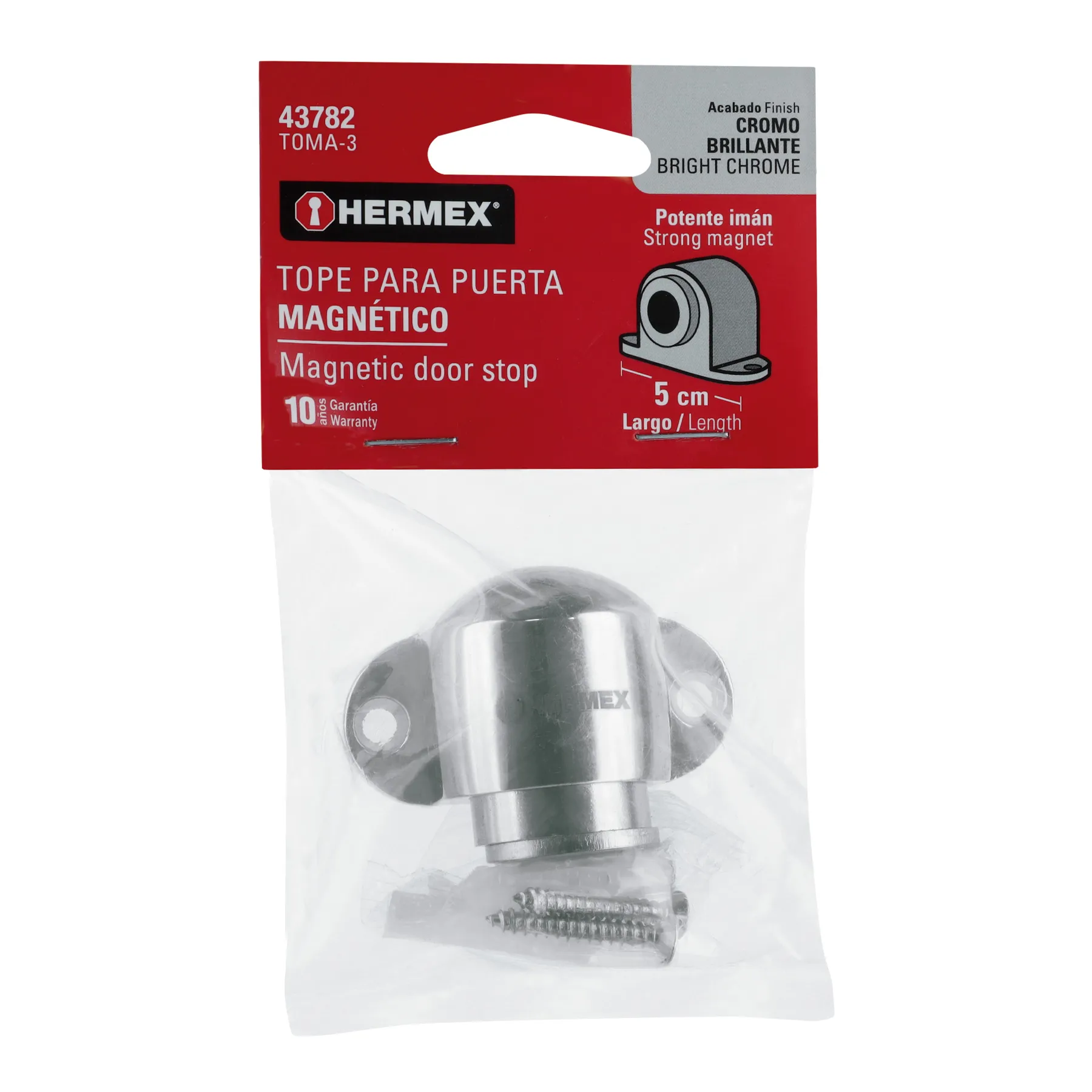 Tope para puerta magnético, acabado cromo, HERMEX TOMA-3, Foto 4 Tienda en línea de herramientas Truper