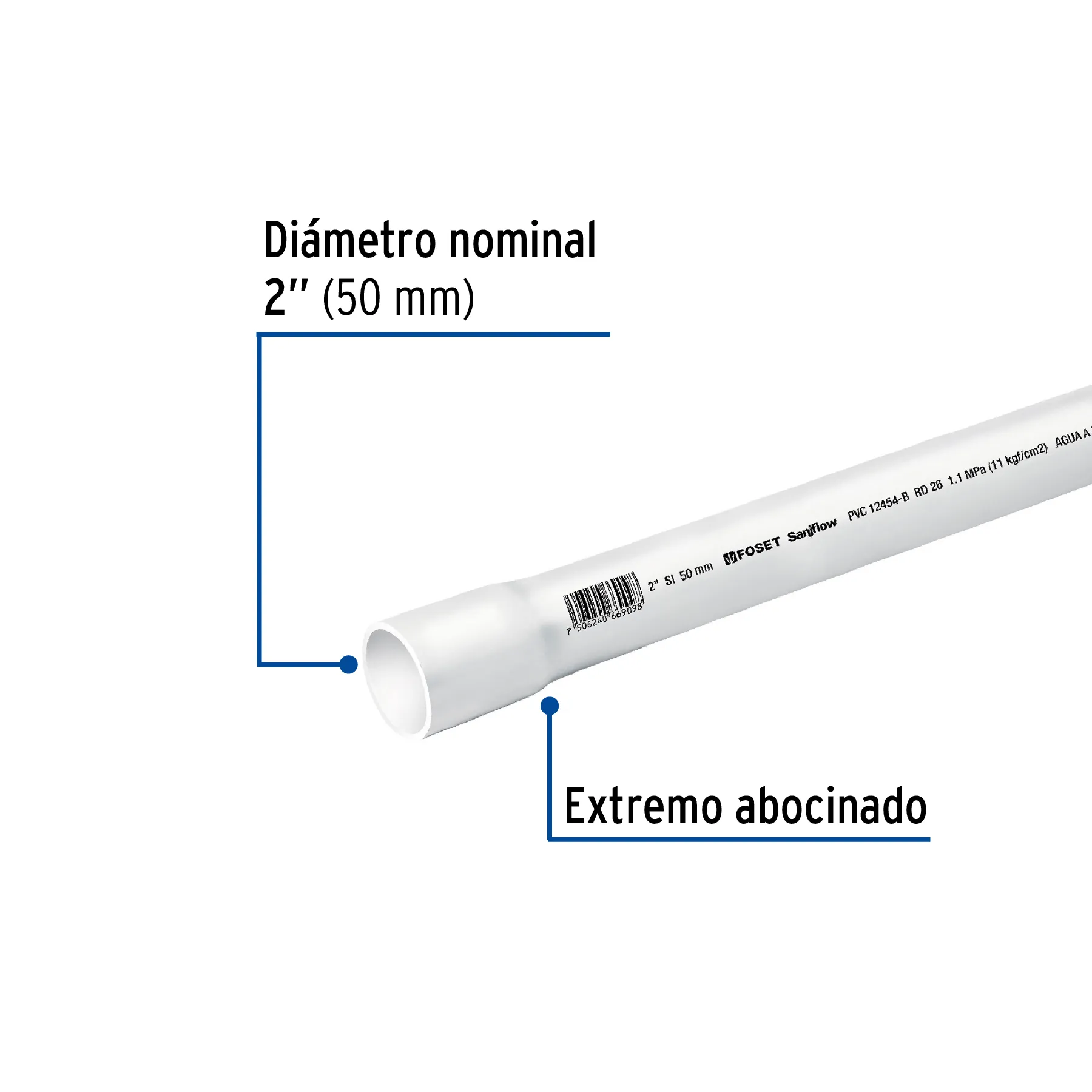 Tubo de 2 PVC-106, Foto 2 Tienda en línea de herramientas Truper