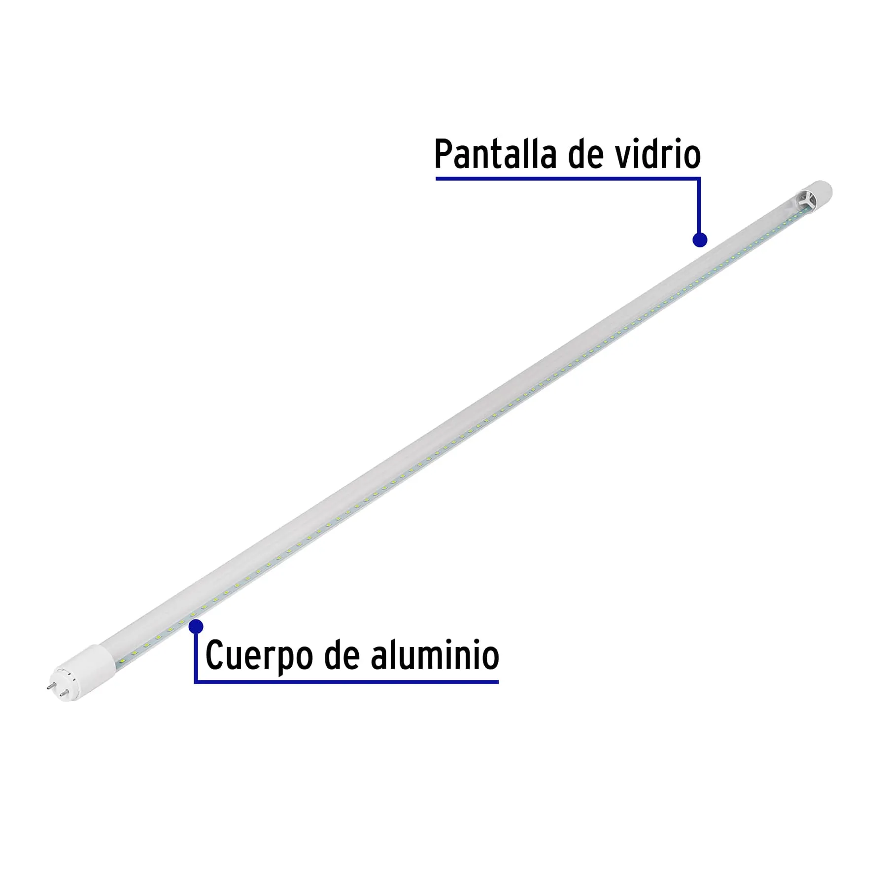 Tubo de LED T8 18 W base G13 pantalla de vidrio, Basic LED-T818V, Foto 2 Tienda en línea de herramientas Truper