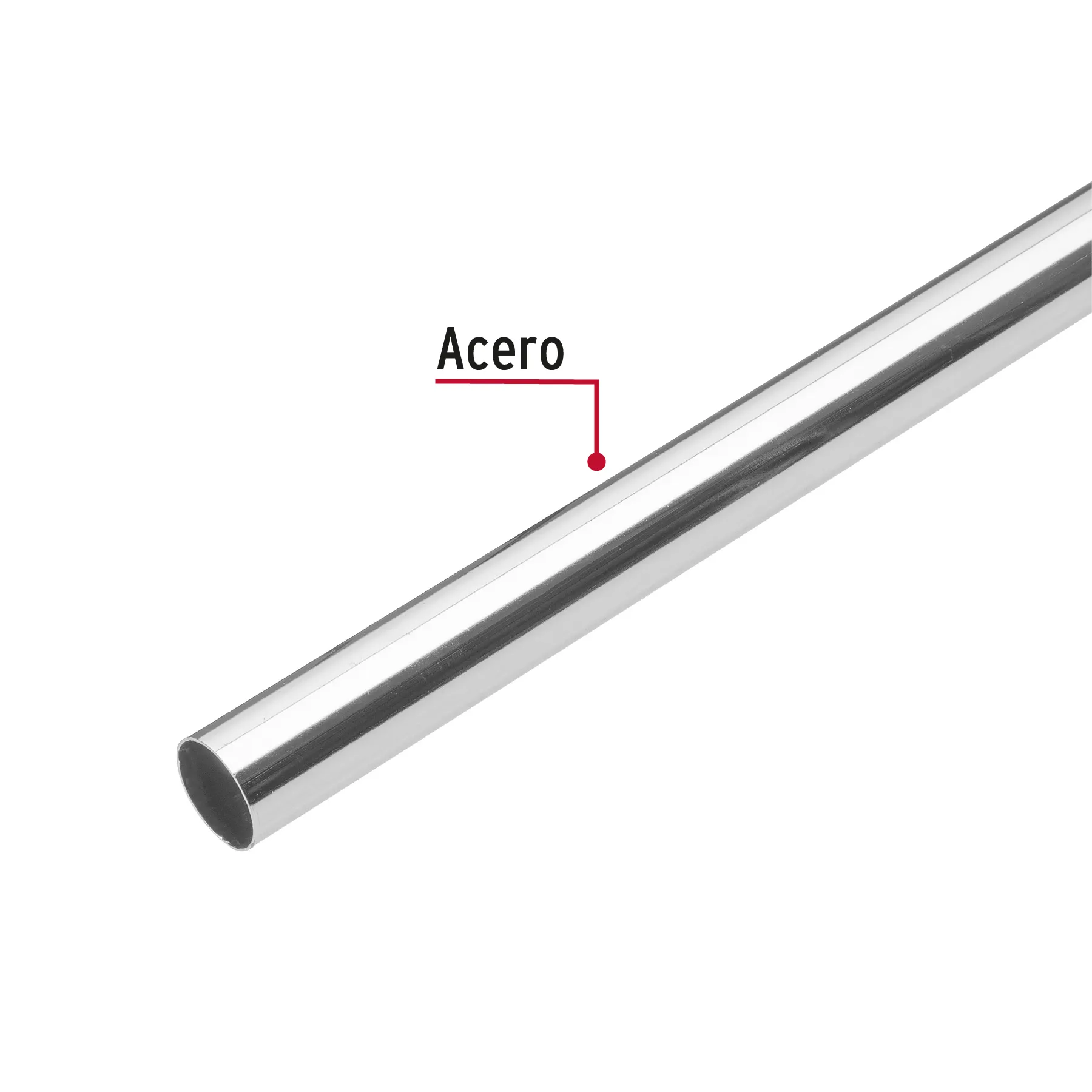 Tubo redondo para clóset, 1.8 m, acero cromado, HERMEX TR-518, Foto 2 Tienda en línea de herramientas Truper