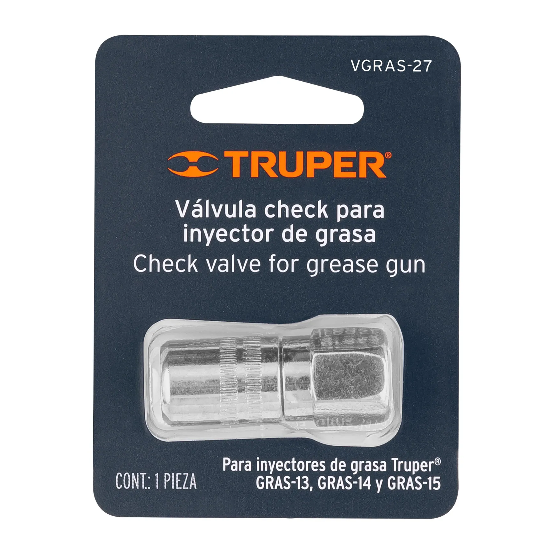 Válvula check para inyectores de grasa, Truper VGRAS-27, Foto 3 Tienda en línea de herramientas Truper