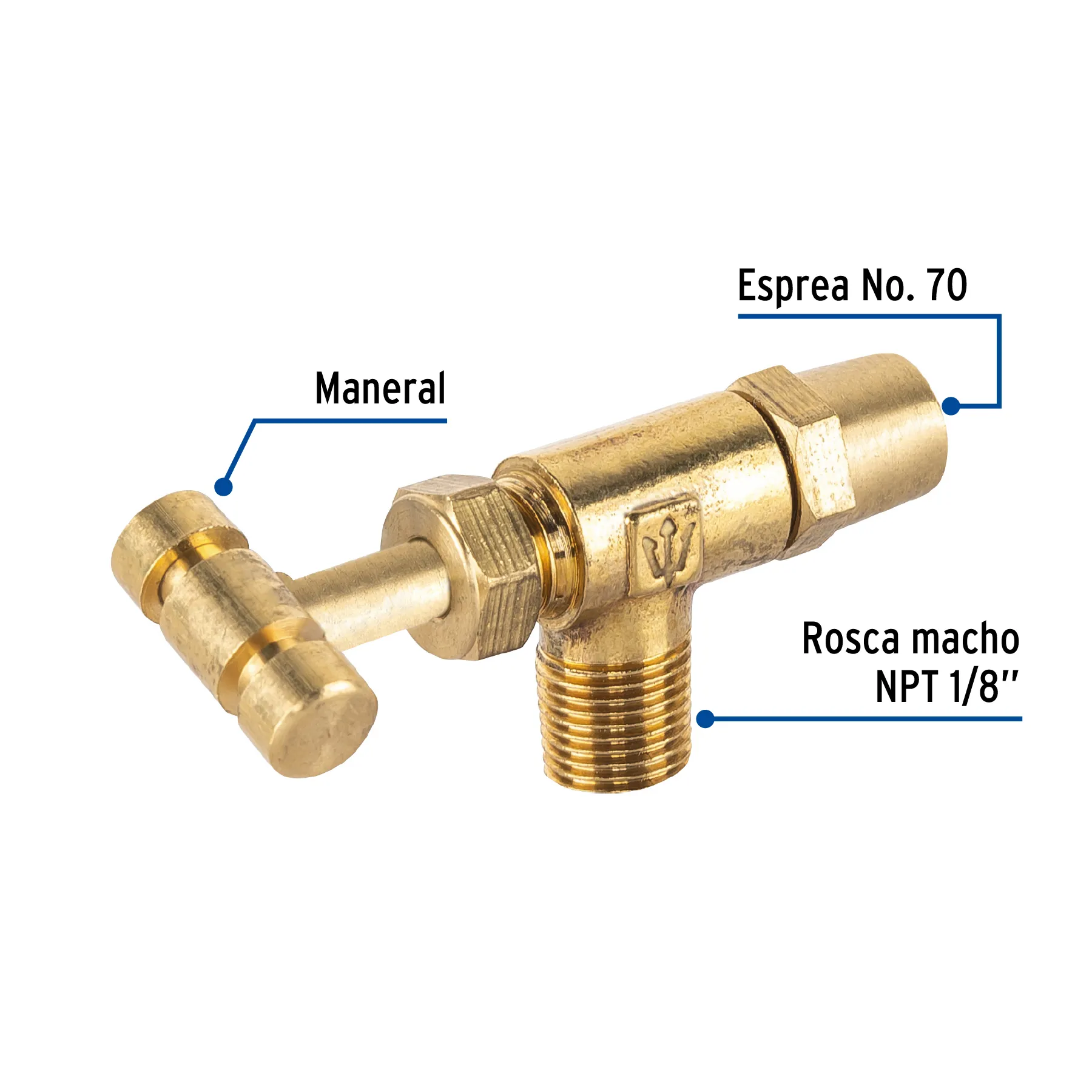 Válvula horizontal de latón 1/8 VGH-555, Foto 2 Tienda en línea de herramientas Truper