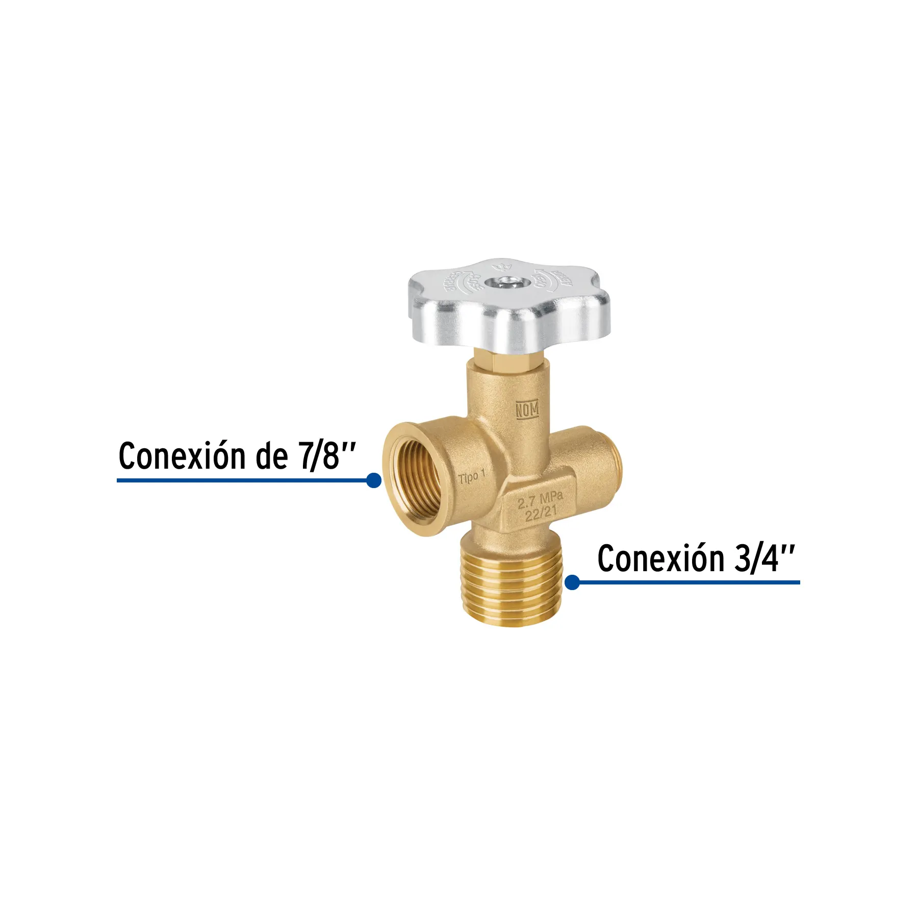 Válvula para cilindros de gas LP hasta 45 kg, Foset VGC-560, Foto 3 Tienda en línea de herramientas Truper