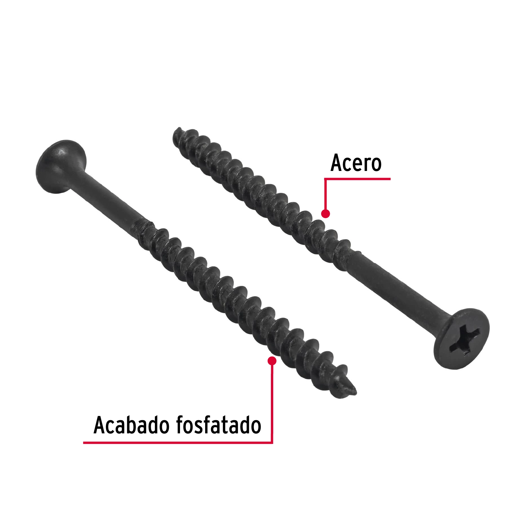100 pijas #10 x 3'cabeza plana phillips multiusos