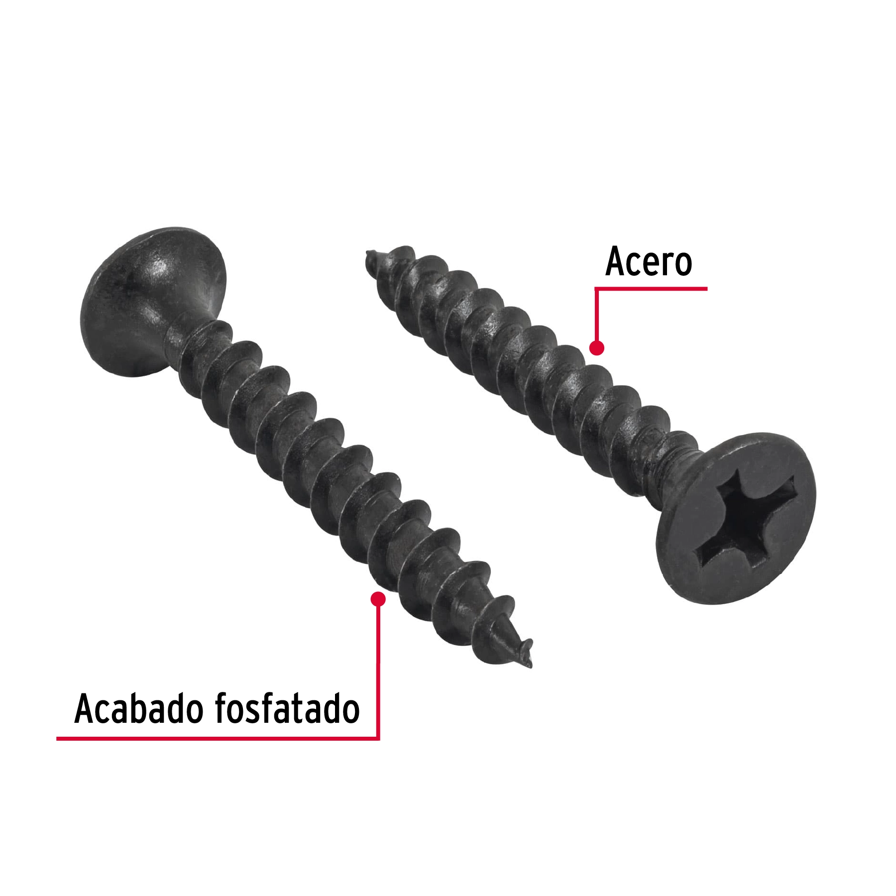 100 pijas #12 x 1-3/4'cabeza plana phillips multiusos