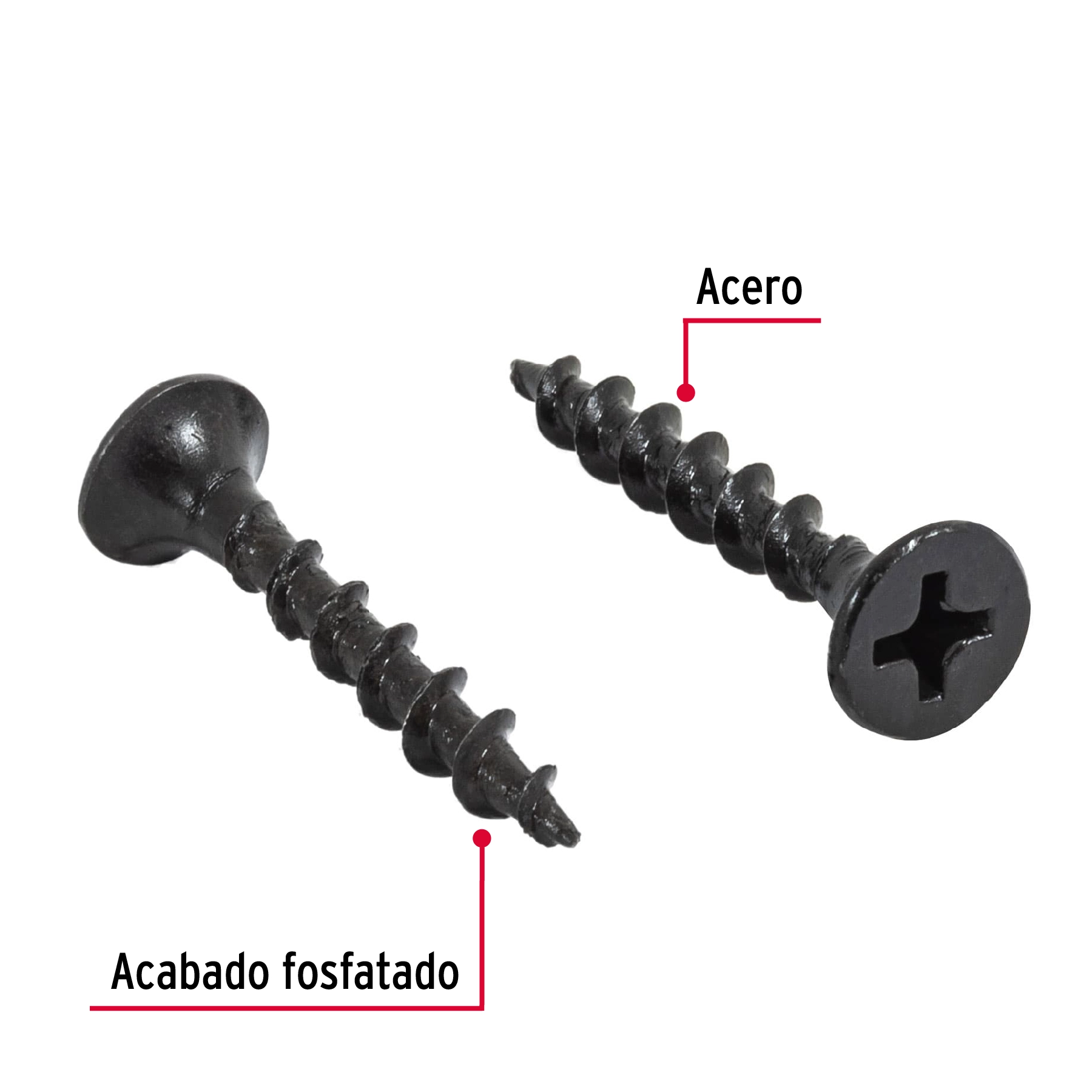 100 pijas #6 x 1'cabeza plana phillips multiusos