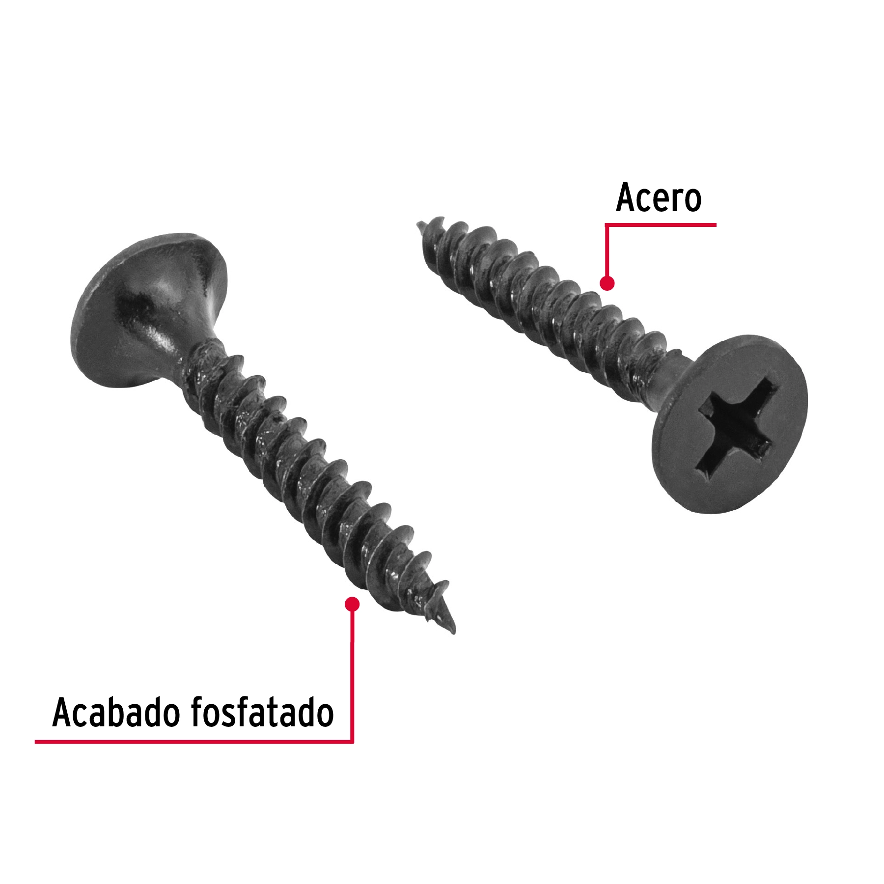 100 pijas #6 x 1'cabeza plana phillips multiusos cuerda fina