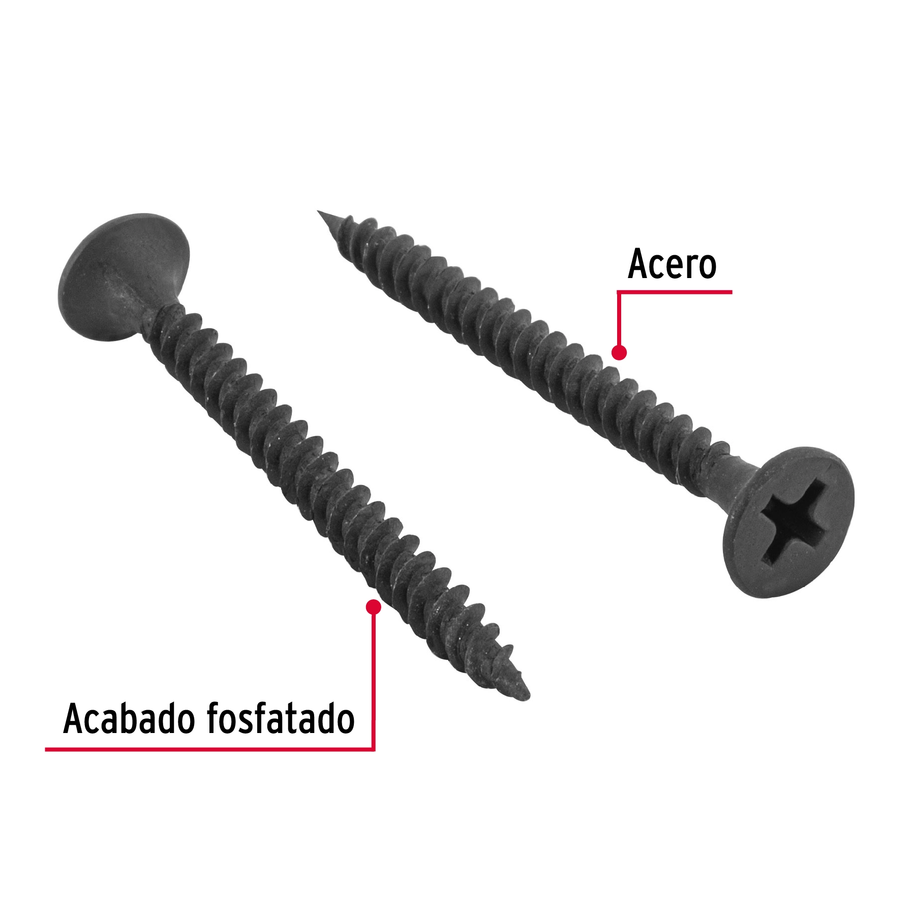 100 pijas #6 x 2'cabeza plana phillips multiusos cuerda fina