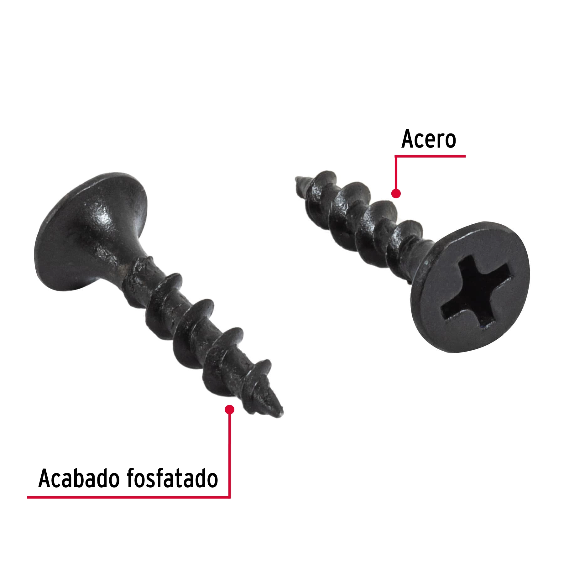100 pijas #6 x 3/4'cabeza plana phillips multiusos