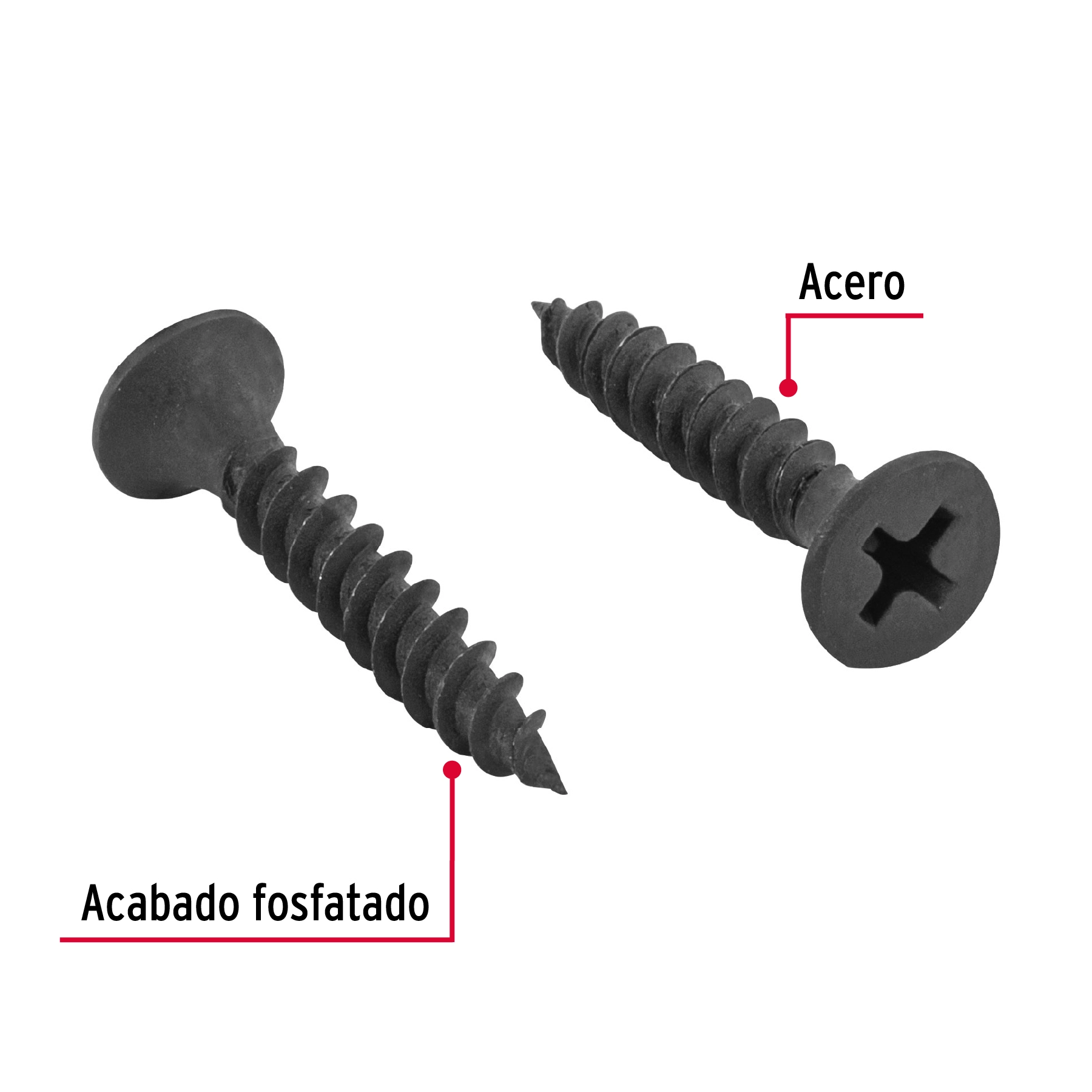 100 pijas #8 x 1'cabeza plana phillips multiusos cuerda fina