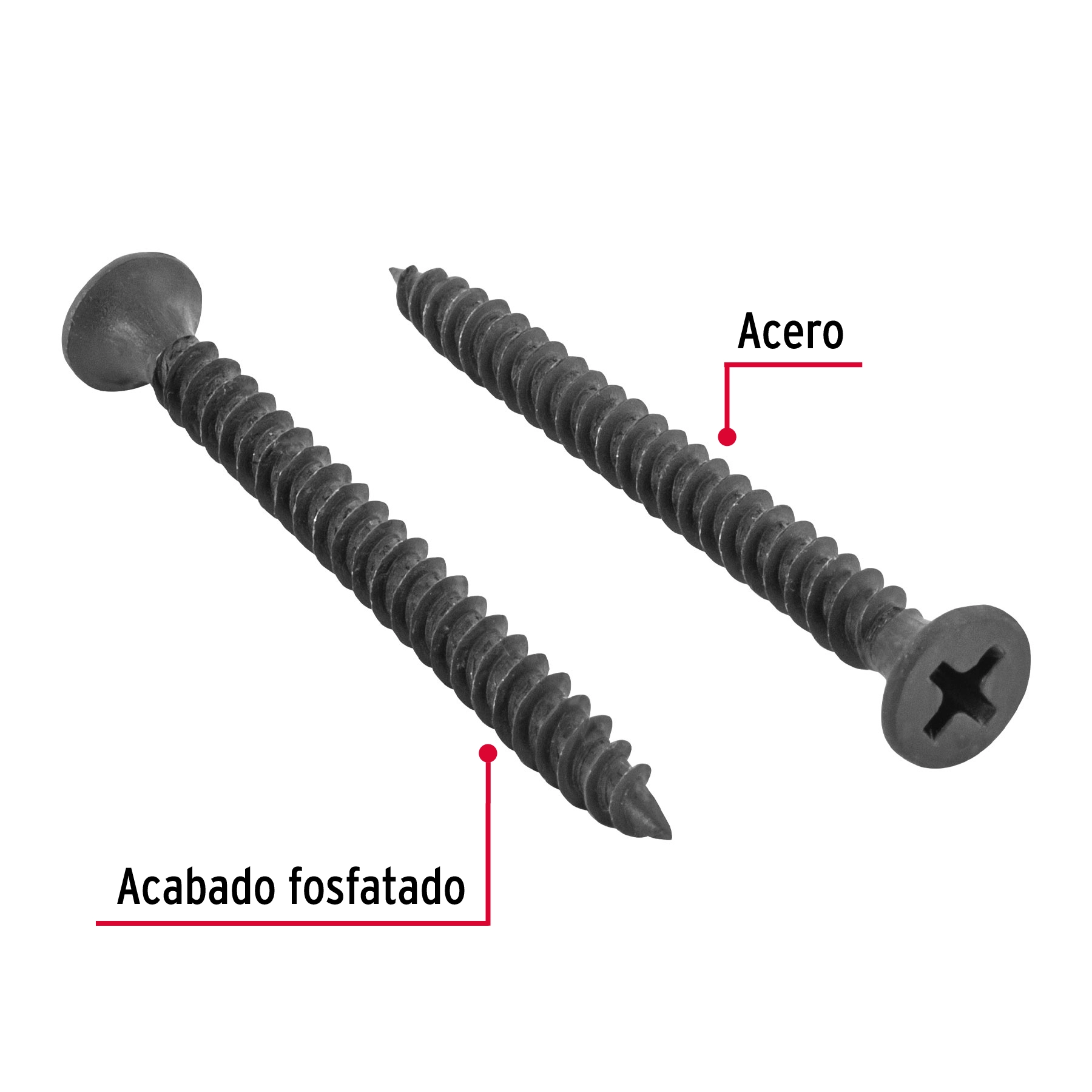 100 pijas #8 x 2'cabeza plana phillips multiusos cuerda fina