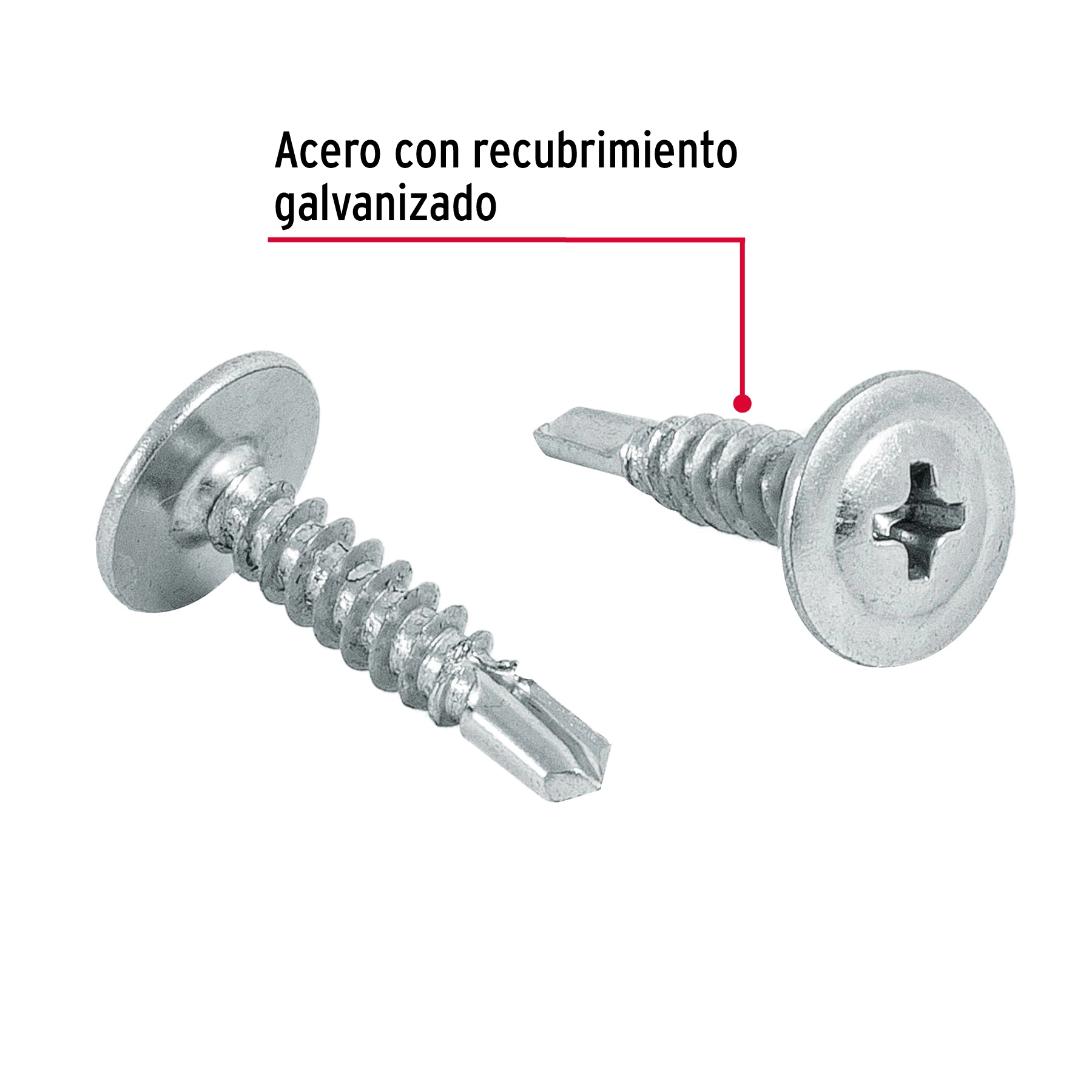 100 pijas #8 x 3/4' cabeza cruz K-LATH punta broca, FIERO