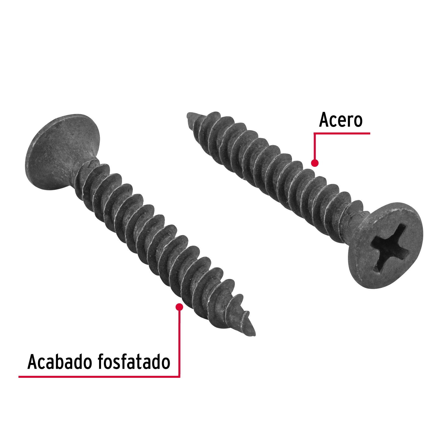 100pijas#8x1-1/4'cabeza plana phillips multiusos cuerda fina