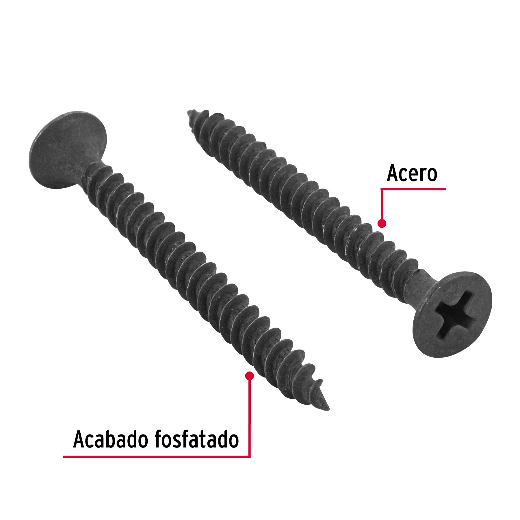 100pijas#8x1-3/4'cabeza plana phillips multiusos cuerda fina