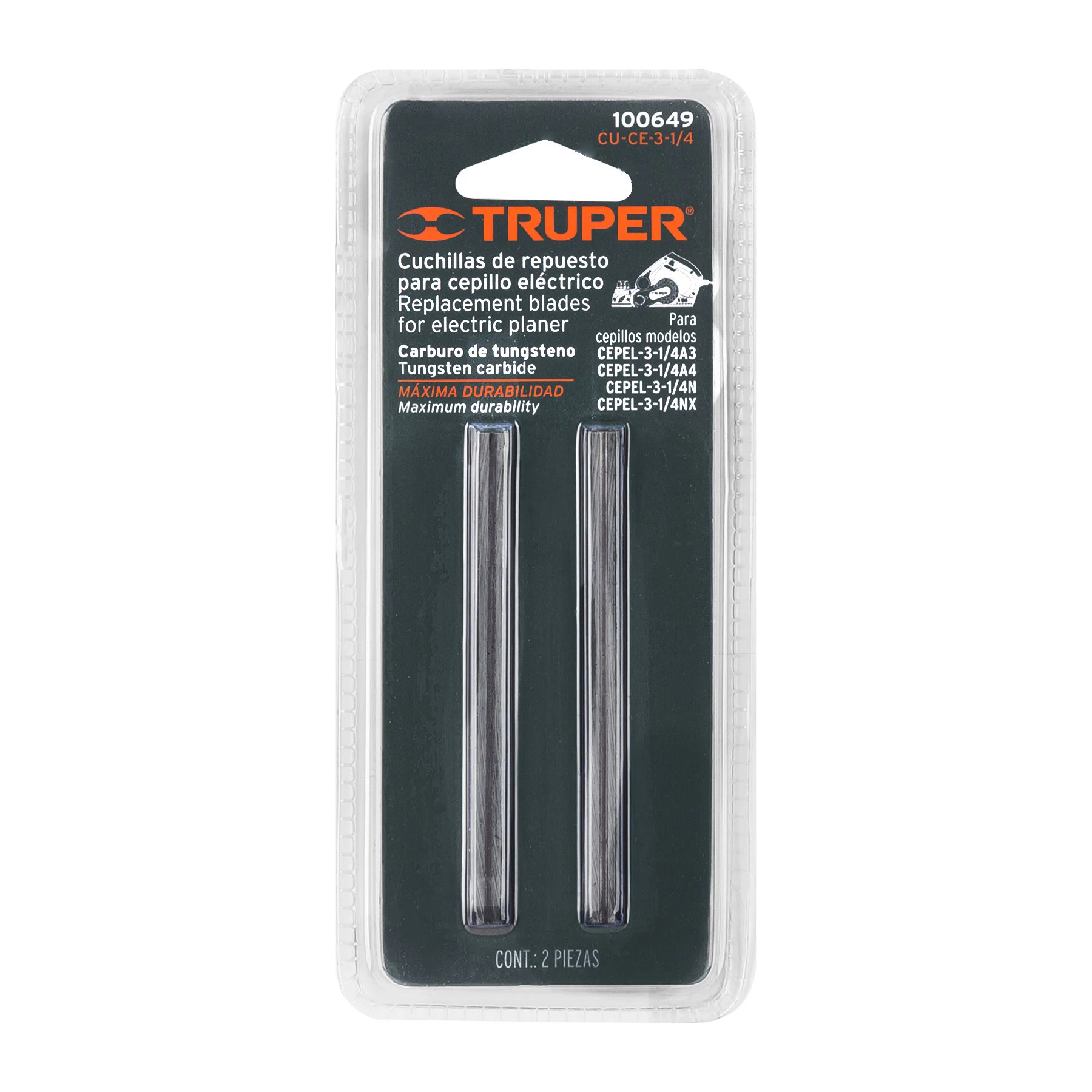 2 piezas cuchillas carburo de tungsteno para CEPEL-3-1/4A4