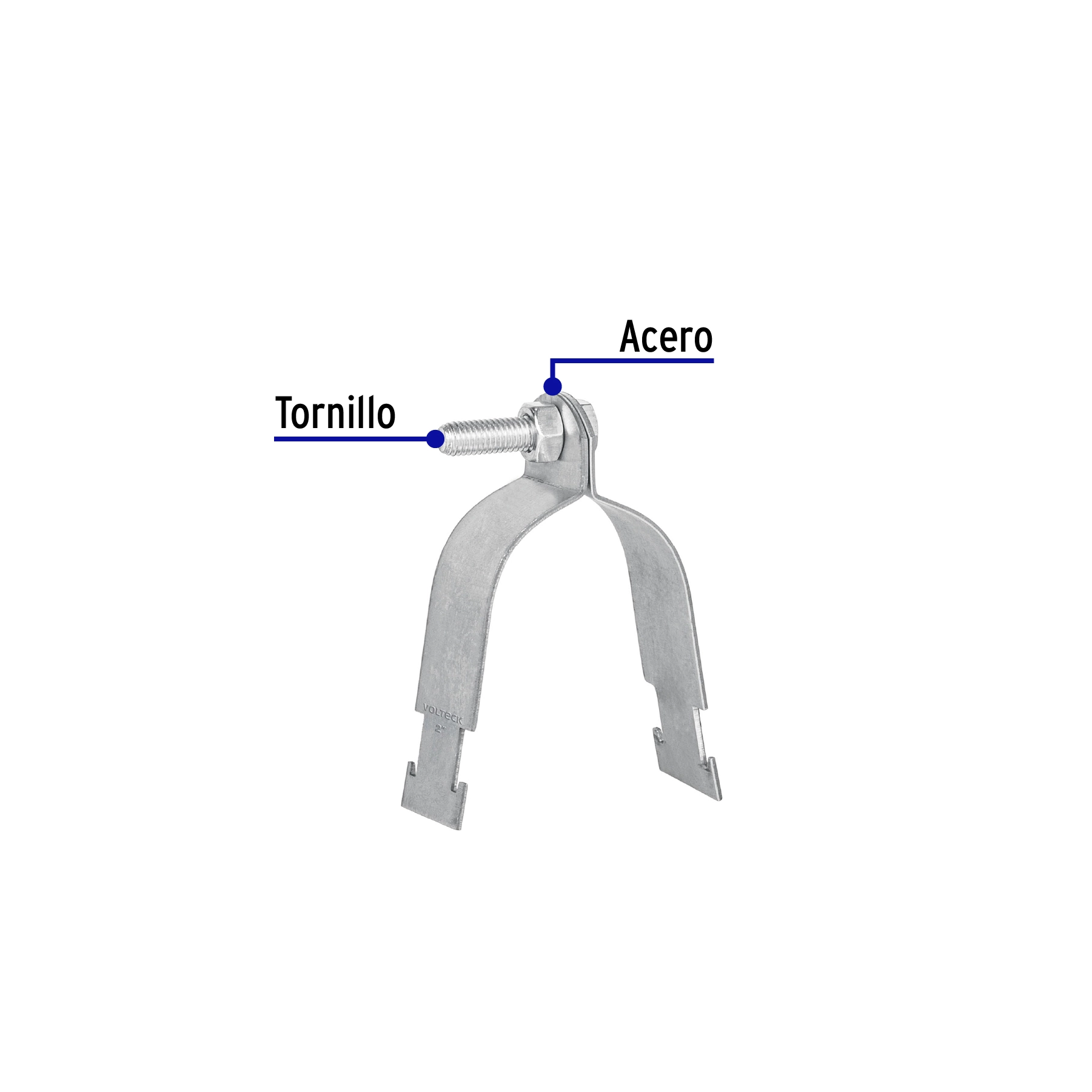 Abrazadera para perfil monocanal de 2', VOLTECK
