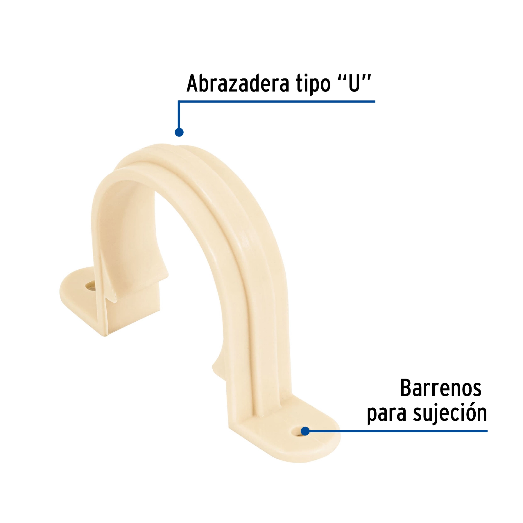 Abrazadera tipo 'U' de CPVC de 1-1/2', FOSET