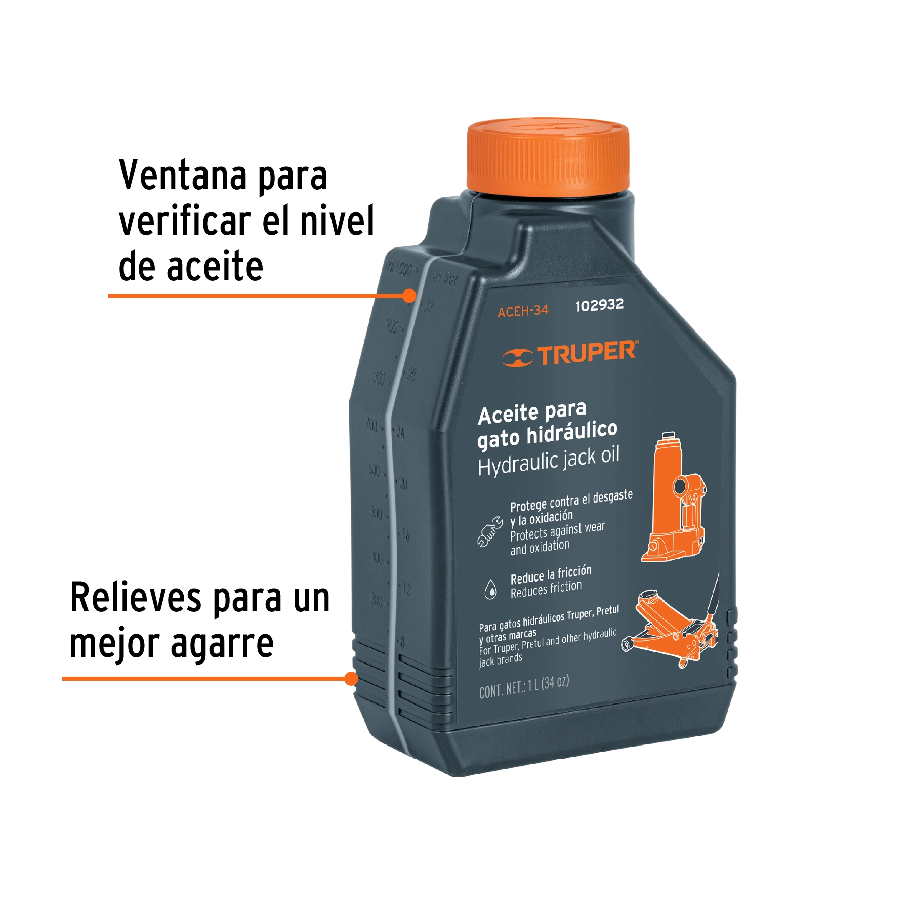 Aceite hidráulico para gatos, 1 Litro, TRUPER