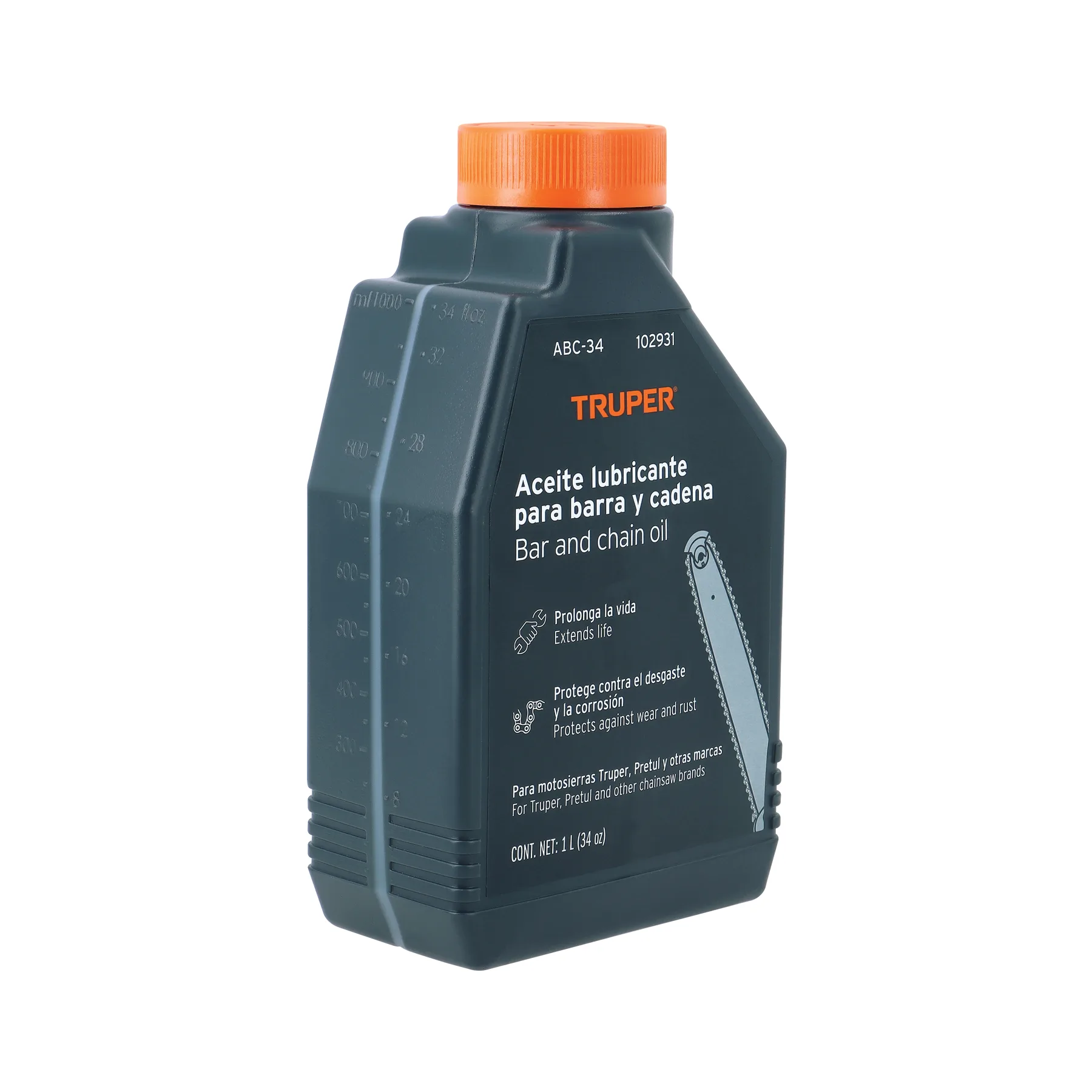 Aceite lubricante para barra y cadena de motosierra, TRUPER