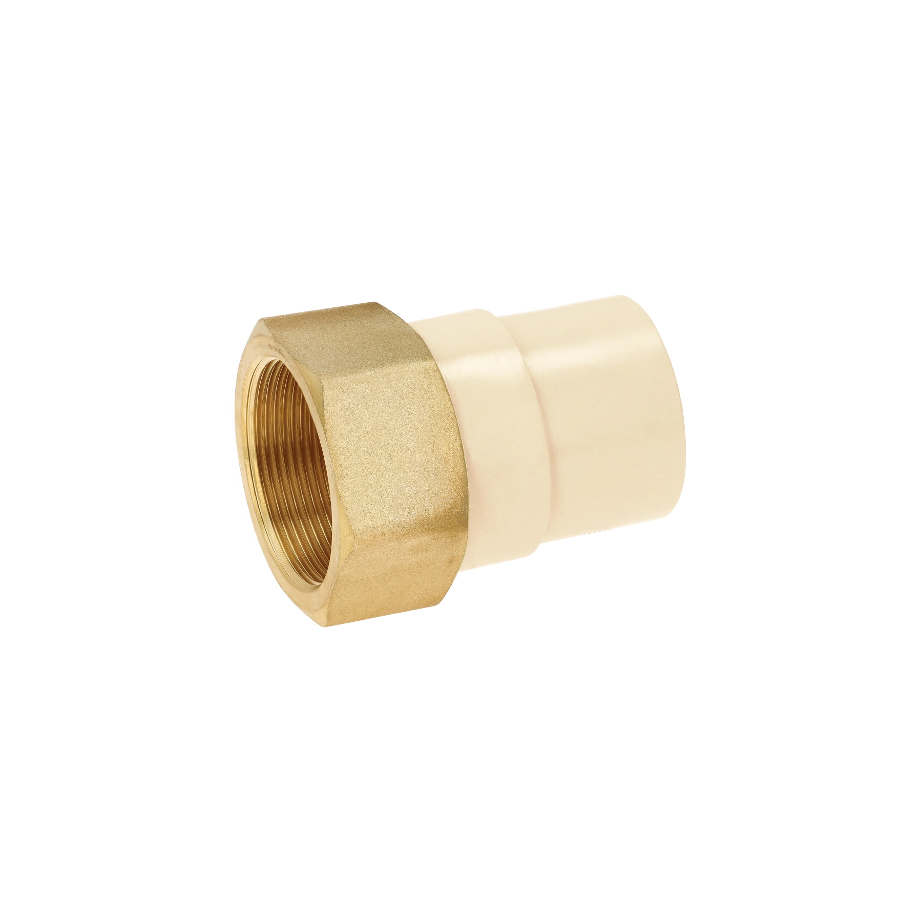 Adaptador hembra de CPVC 1-1/2'con inserto y tuerca de latón
