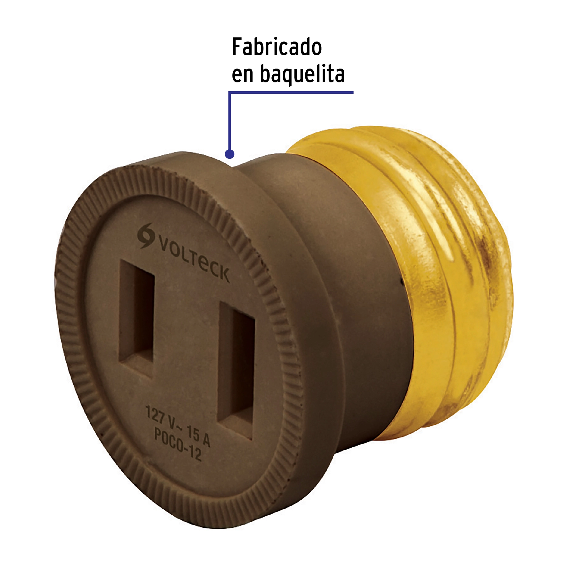 Adaptador de portalámpara a contacto, VOLTECK