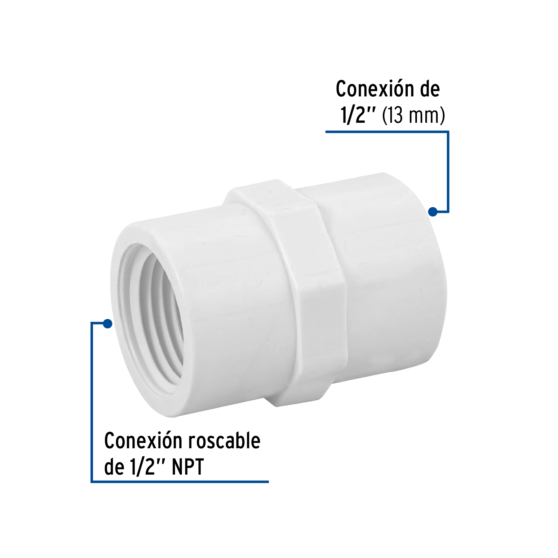 Adaptador hembra de PVC 1/2', FOSET