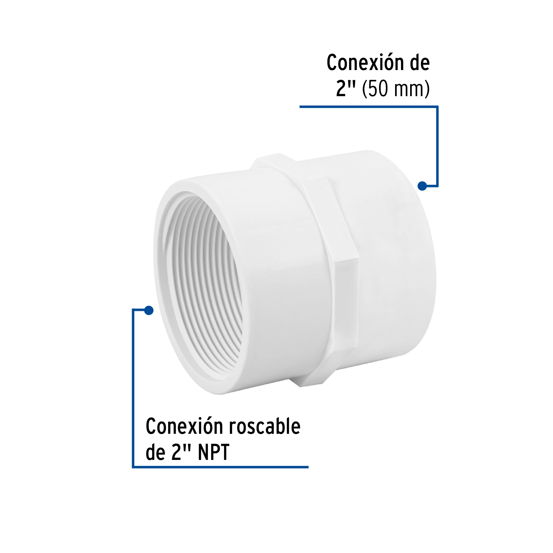Adaptador hembra de PVC, 2', FOSET