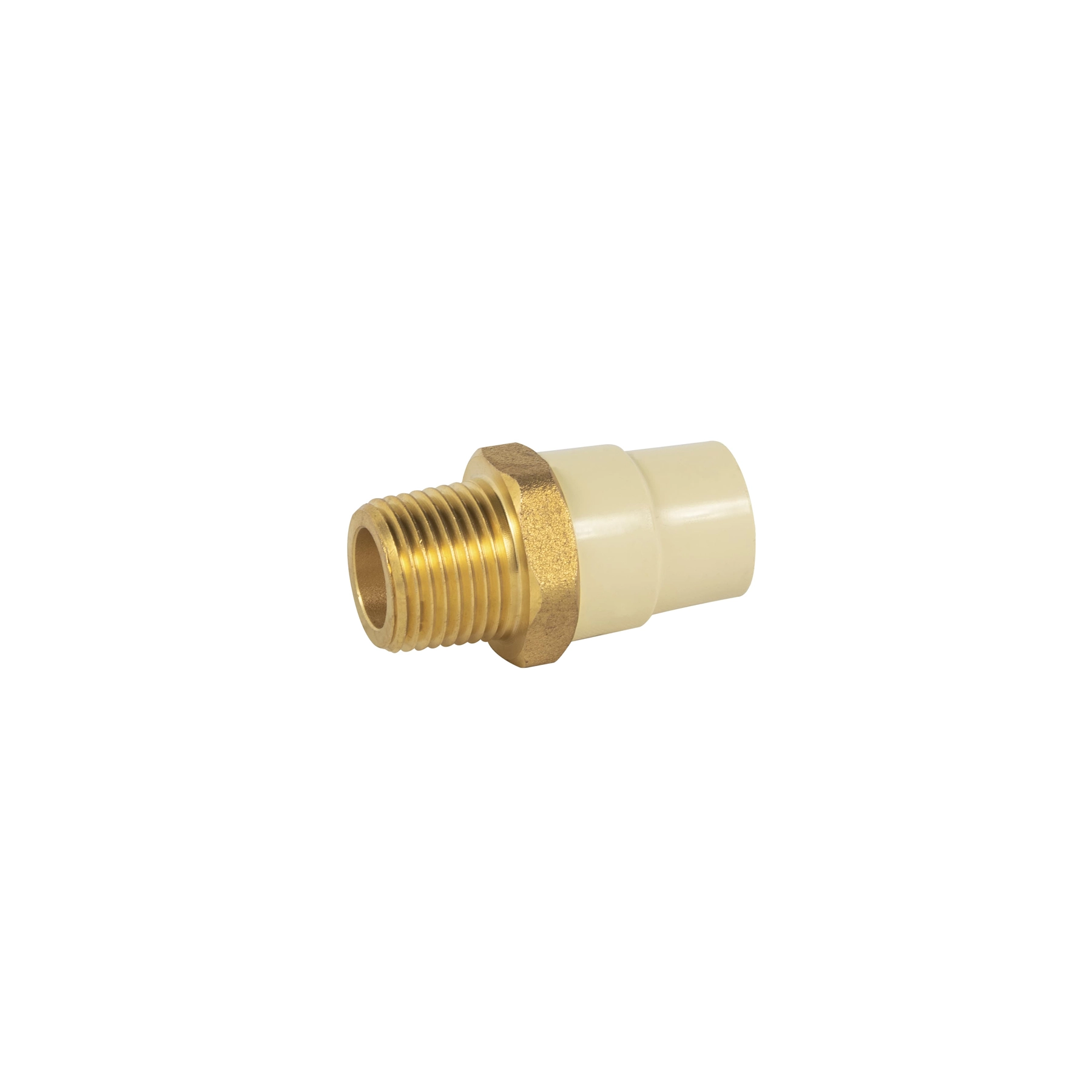 Adaptador macho de CPVC 1/2' con inserto y tuerca de latón