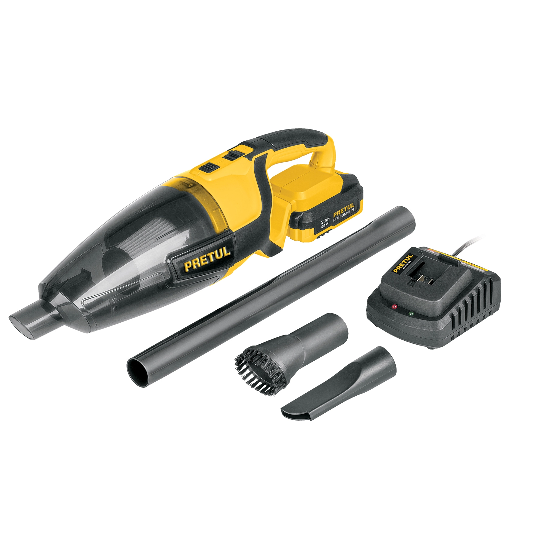 Aspiradora para auto, 20V, 1 batería 2Ah, PRETUL