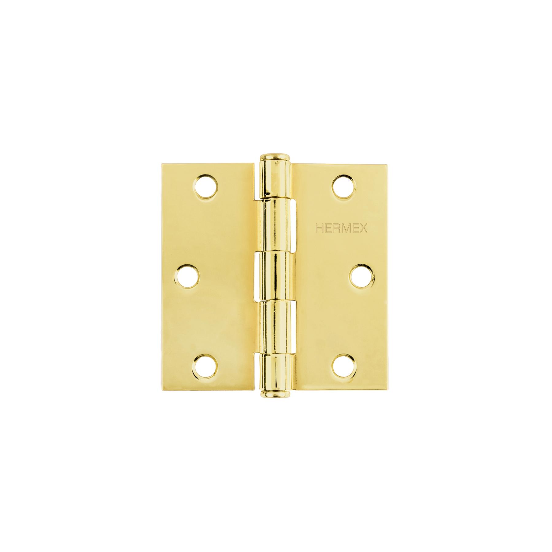Bisagra cuadrada 3', acero latonado, cabeza plana, HERMEX
